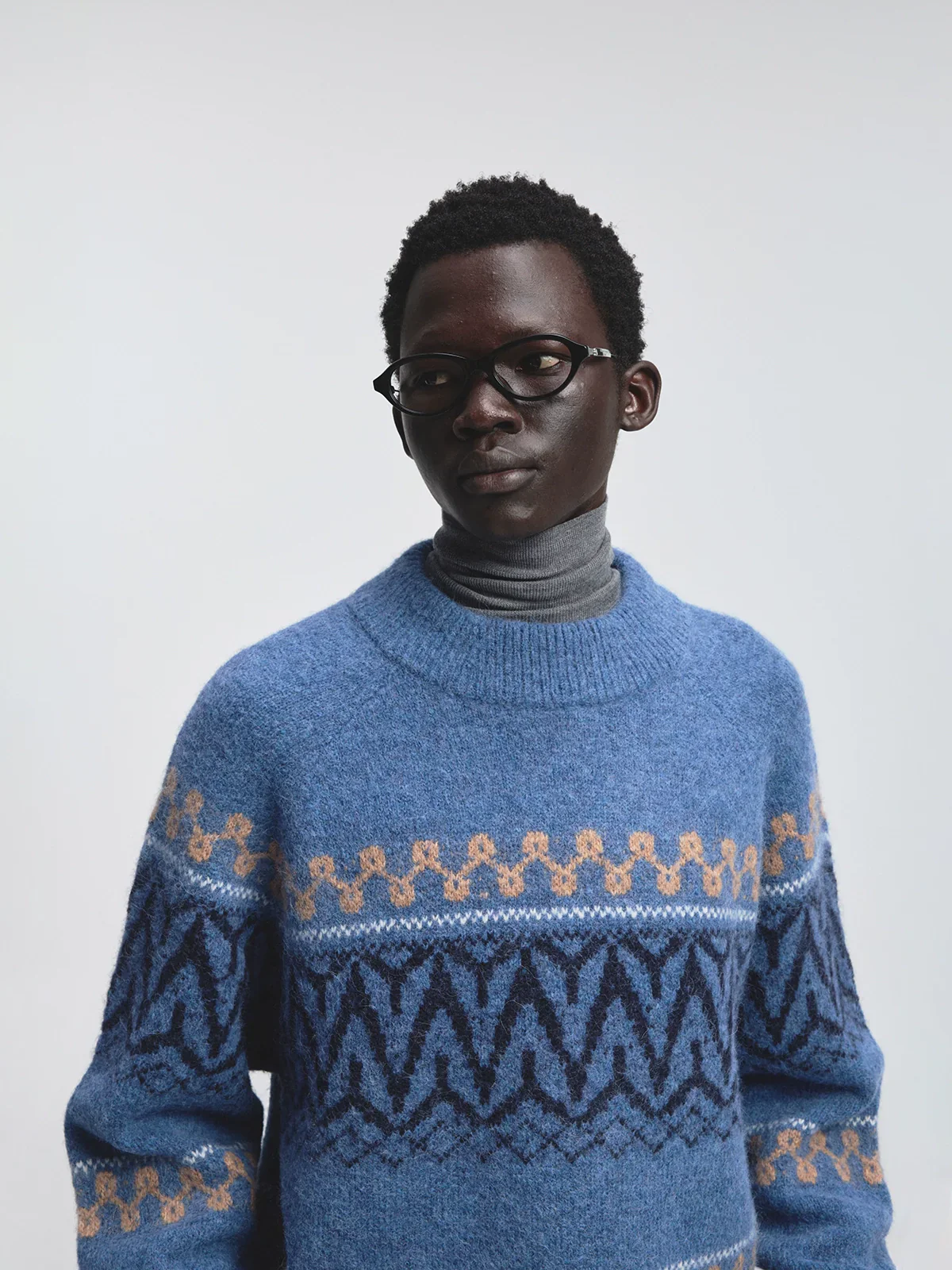 Superfine Alpaca Fair Isle Raglan Crewneck Sweater - Image 2