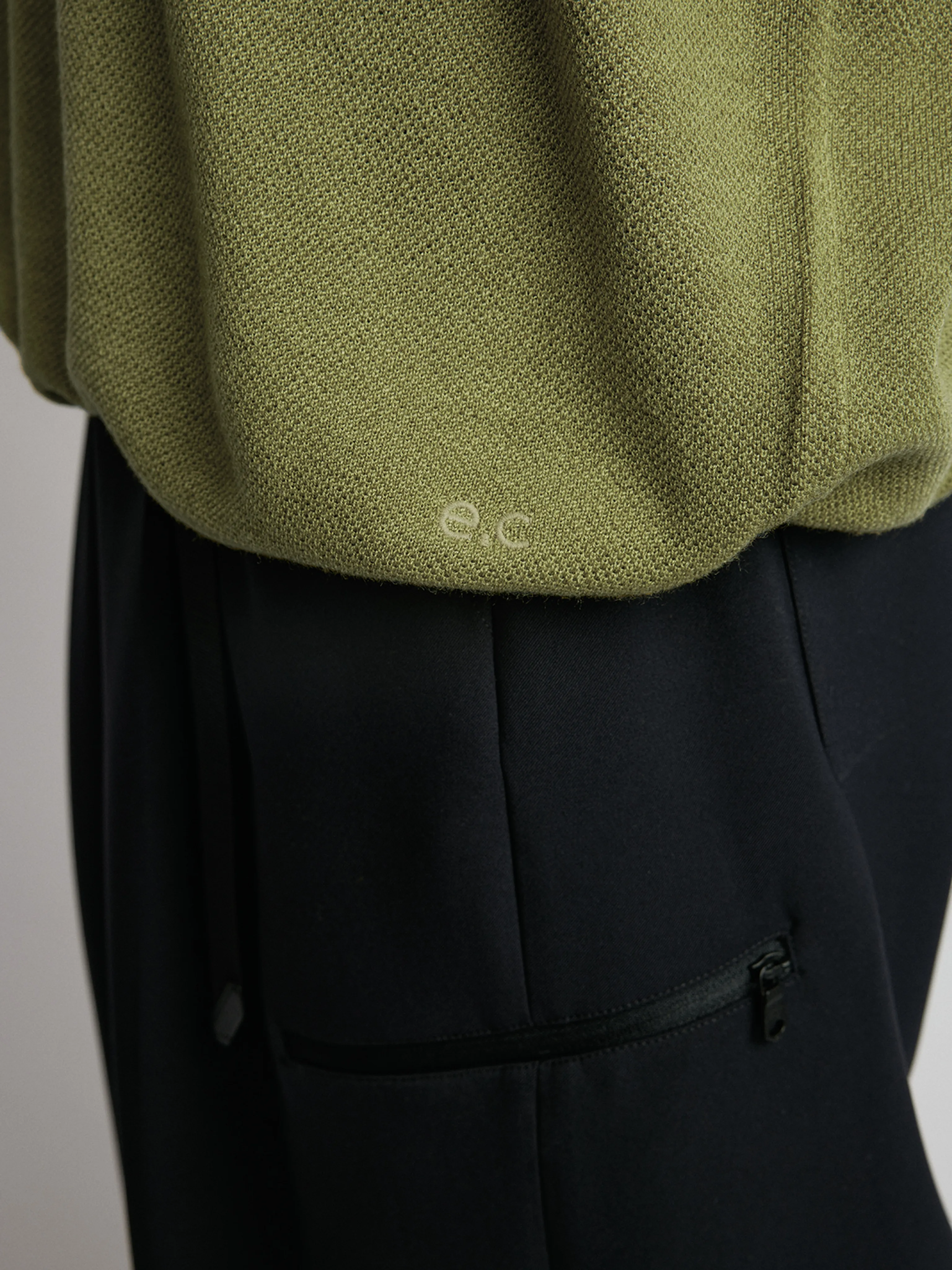Superfine Merino Blend Drawcord Crewneck - Image 4