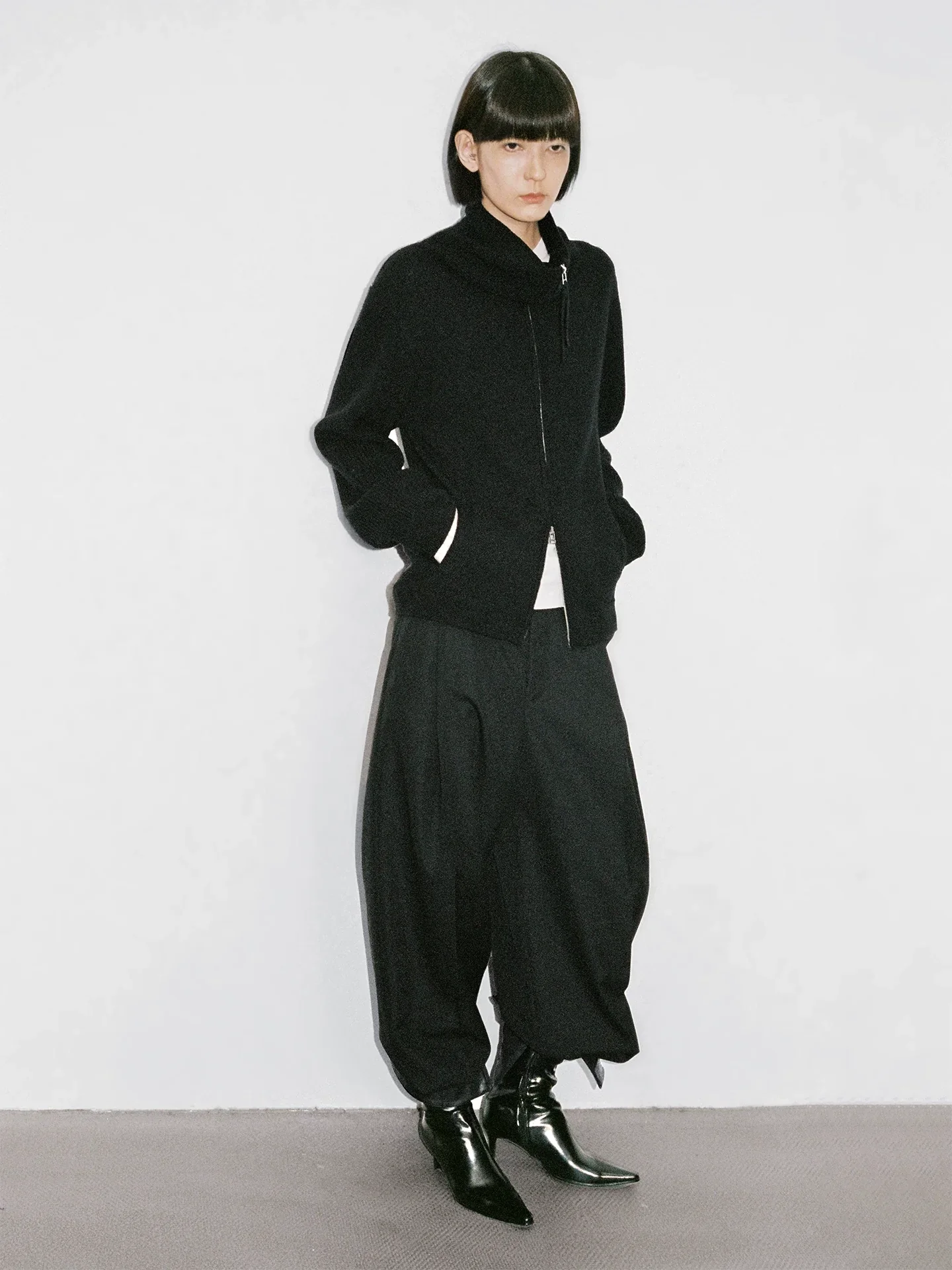 Superfine Merino Funnel Zip Cardigan - Image 3