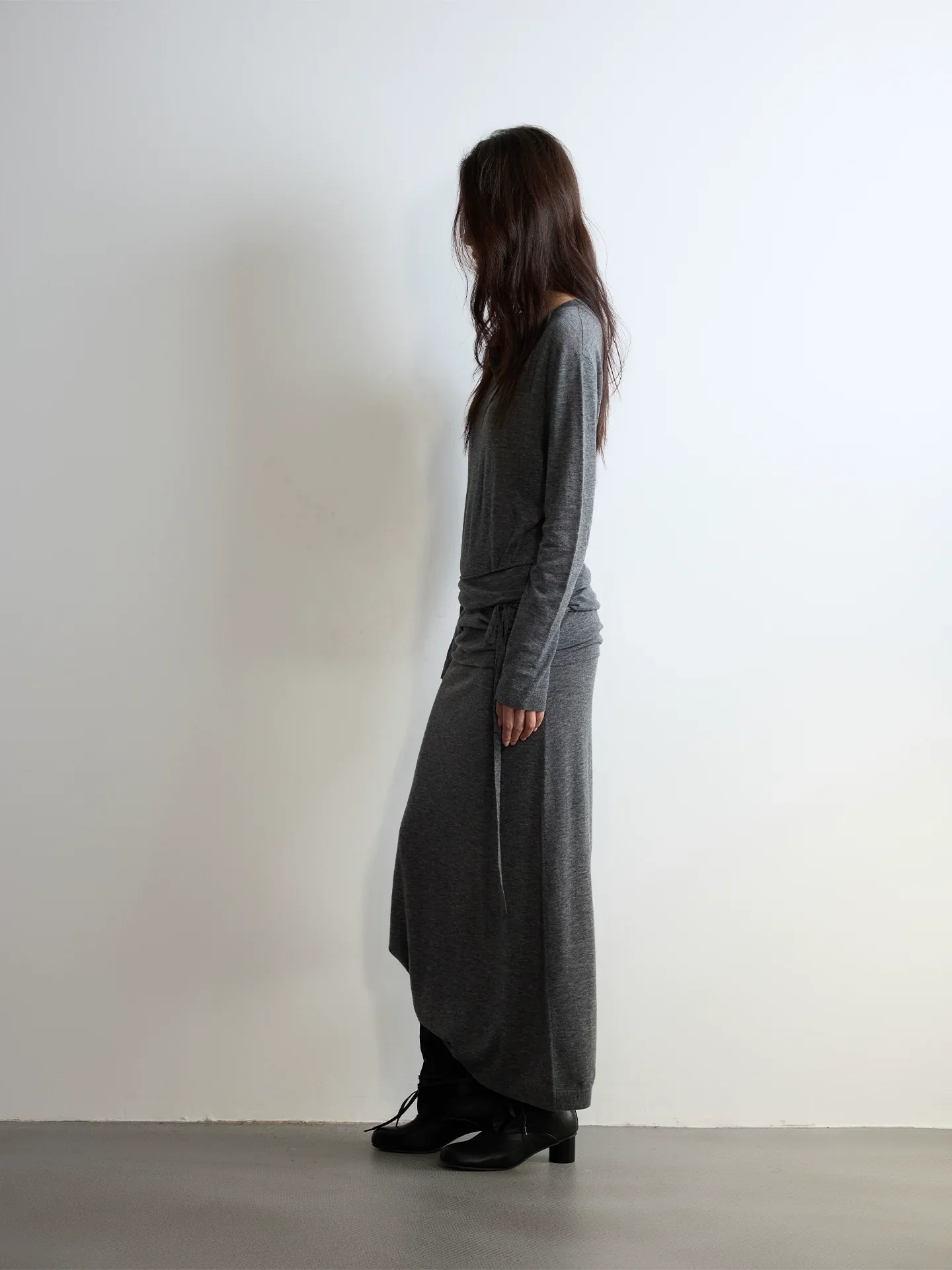 Superfine Wool Tie-Waist Maxi Dress - Image 3