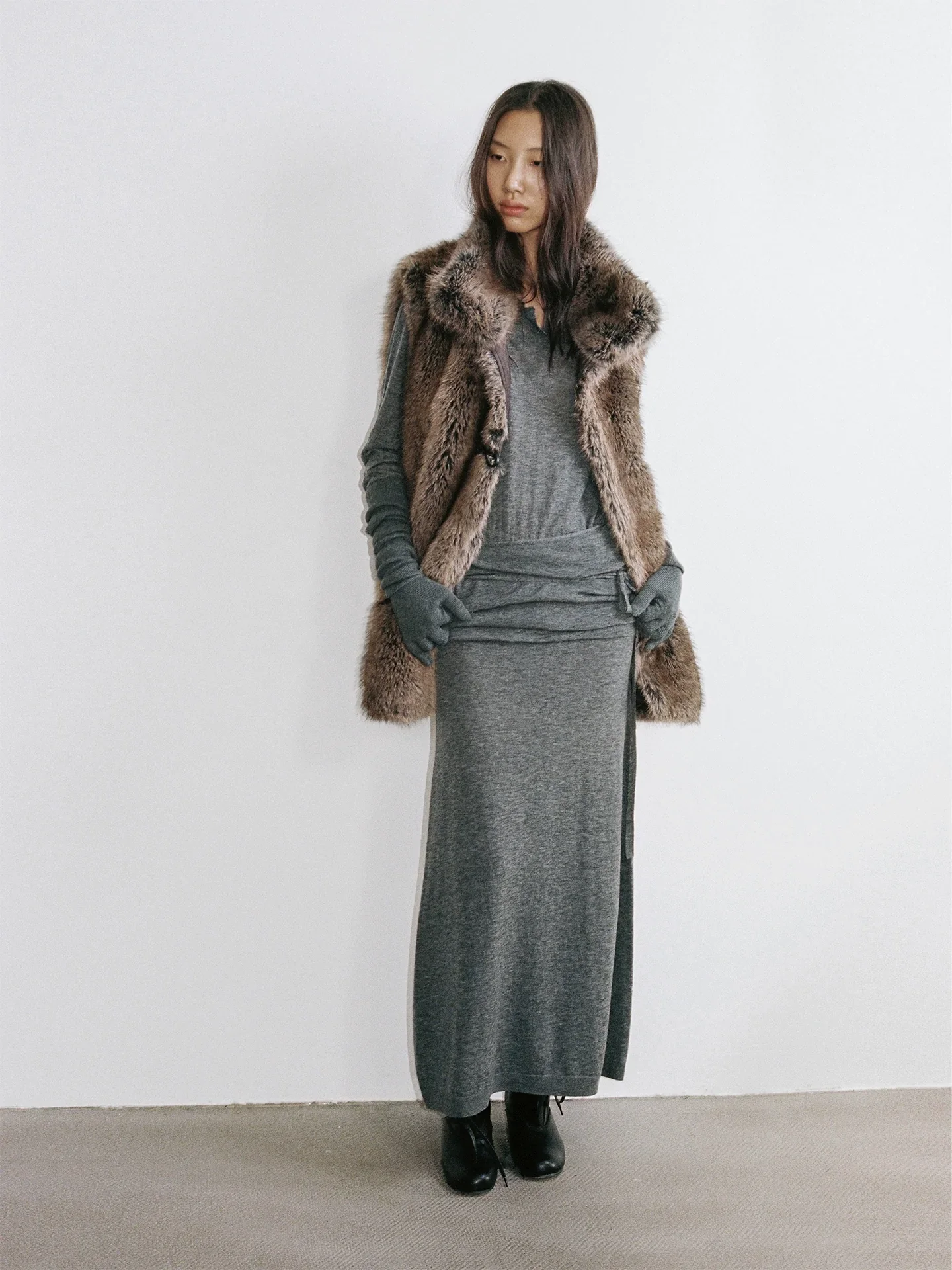 Superfine Wool Tie-Waist Maxi Dress - Image 6