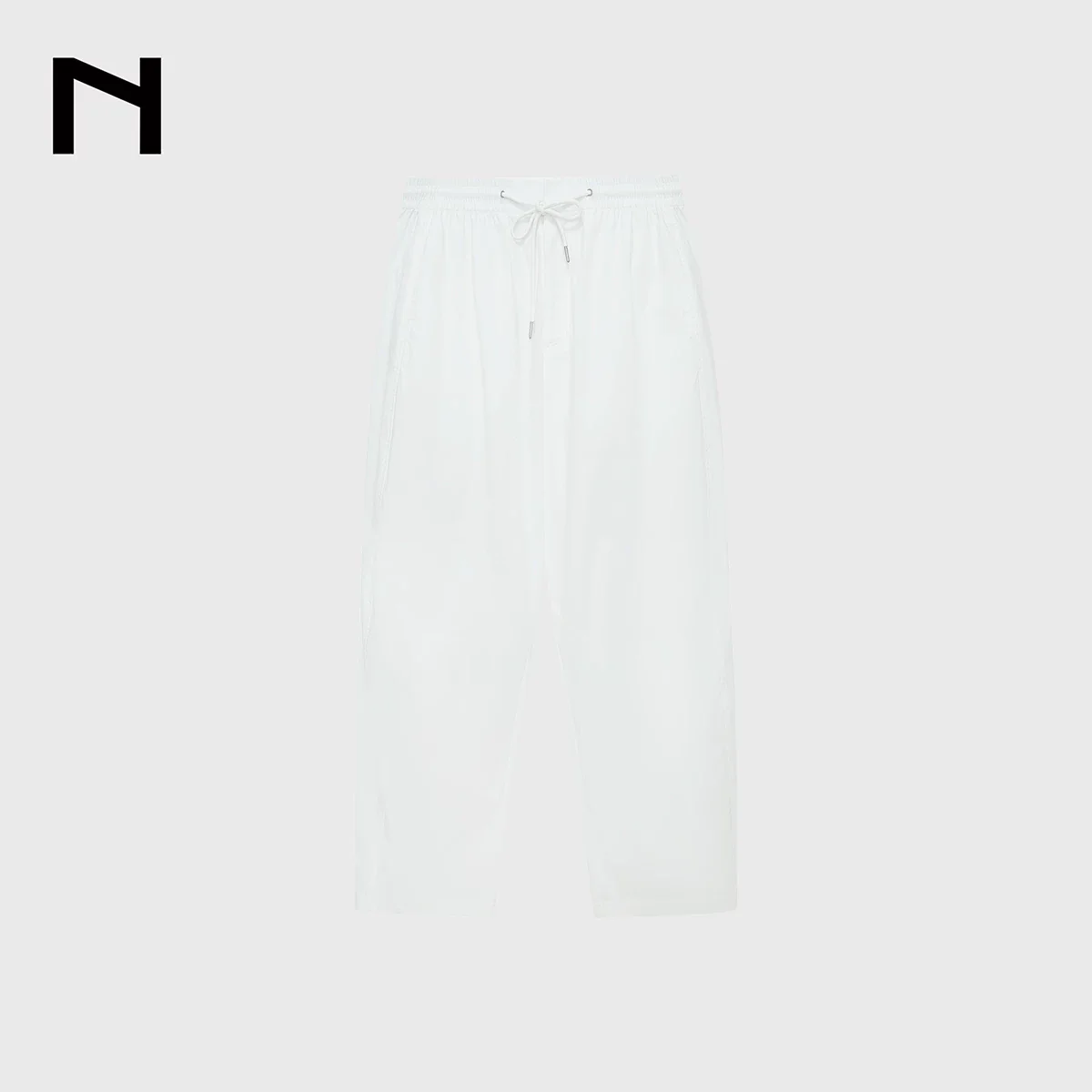 Supima Cotton-Nylon Curved Drawstring Trousers - Image 6