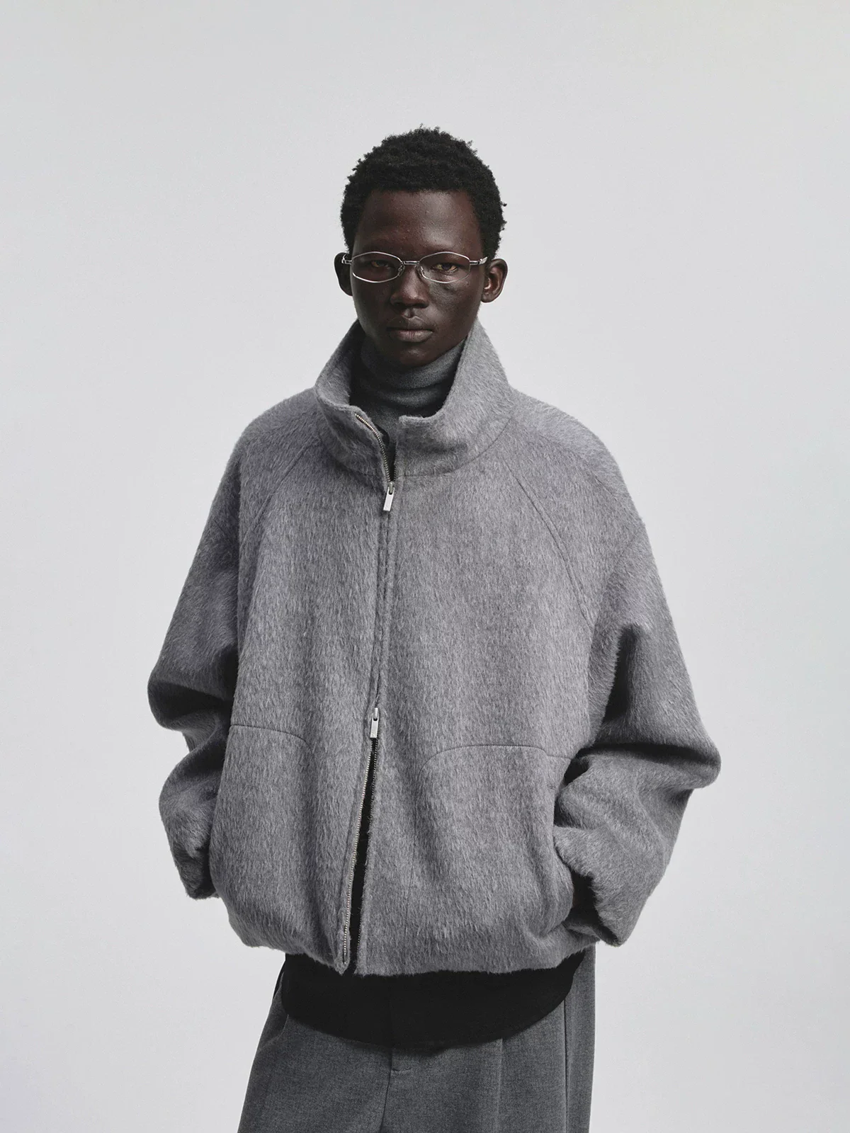 Suri Alpaca-Blend Stand-Collar Zip Jacket - Image 3