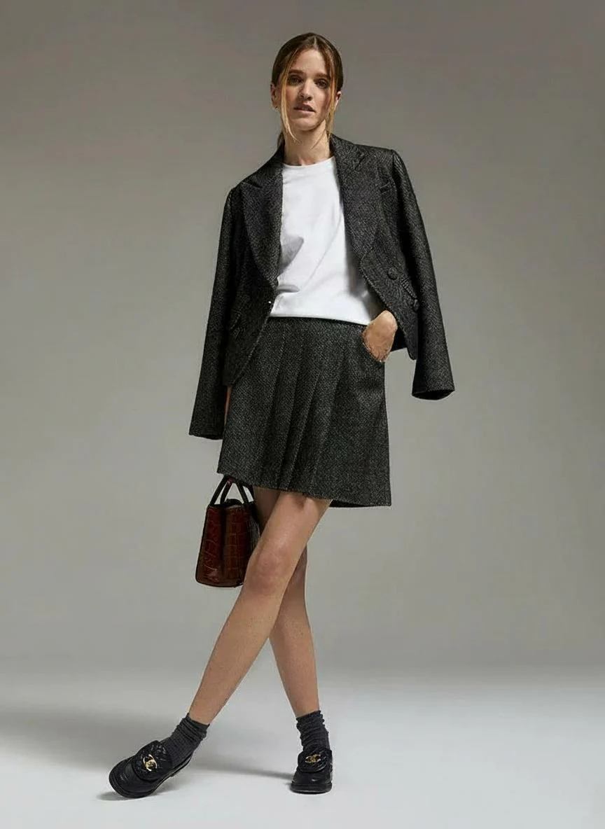 Susie Herringbone Wool-Linen Suit - Image 2