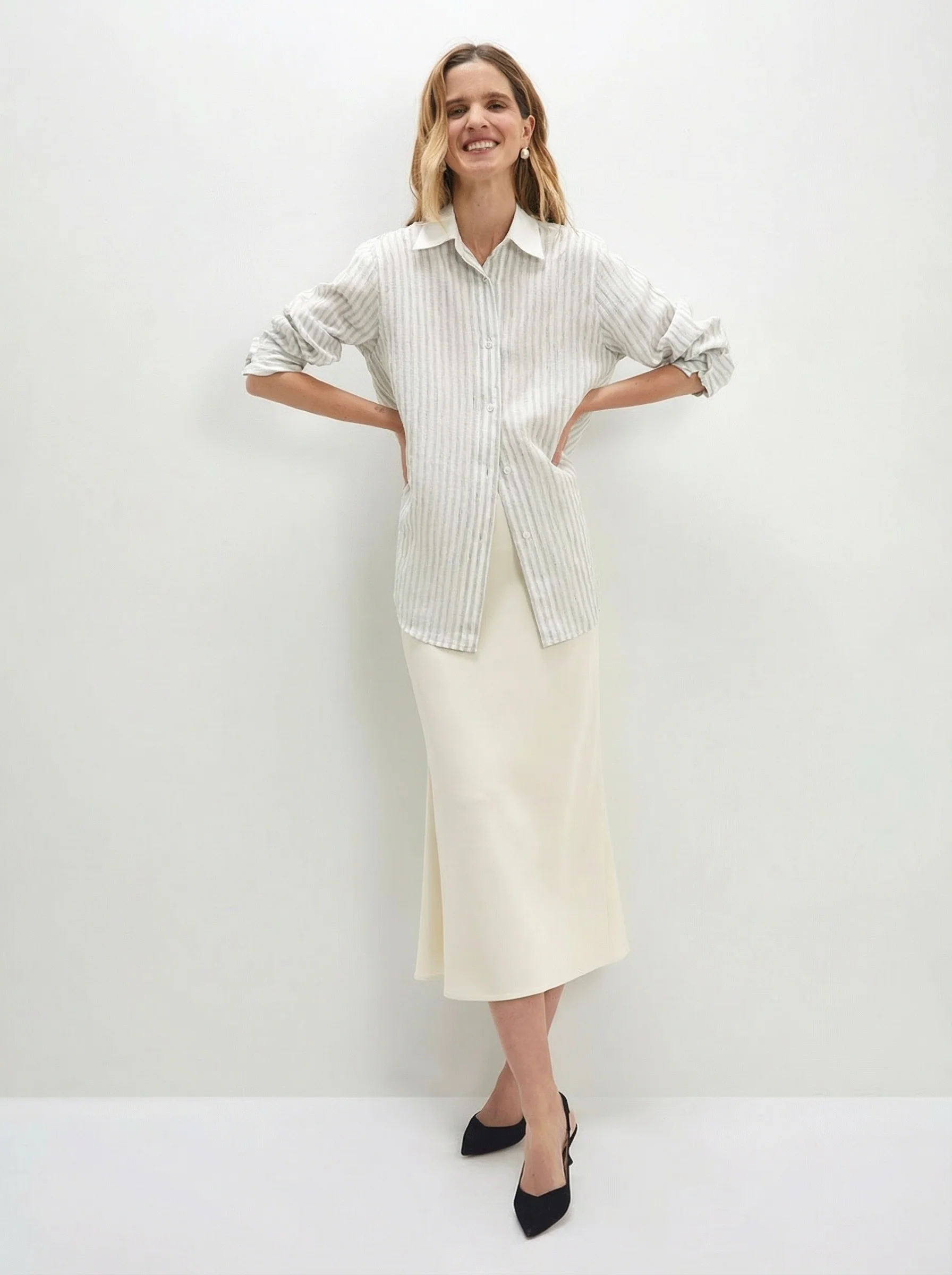Sylvie Linen Stripe Shirt