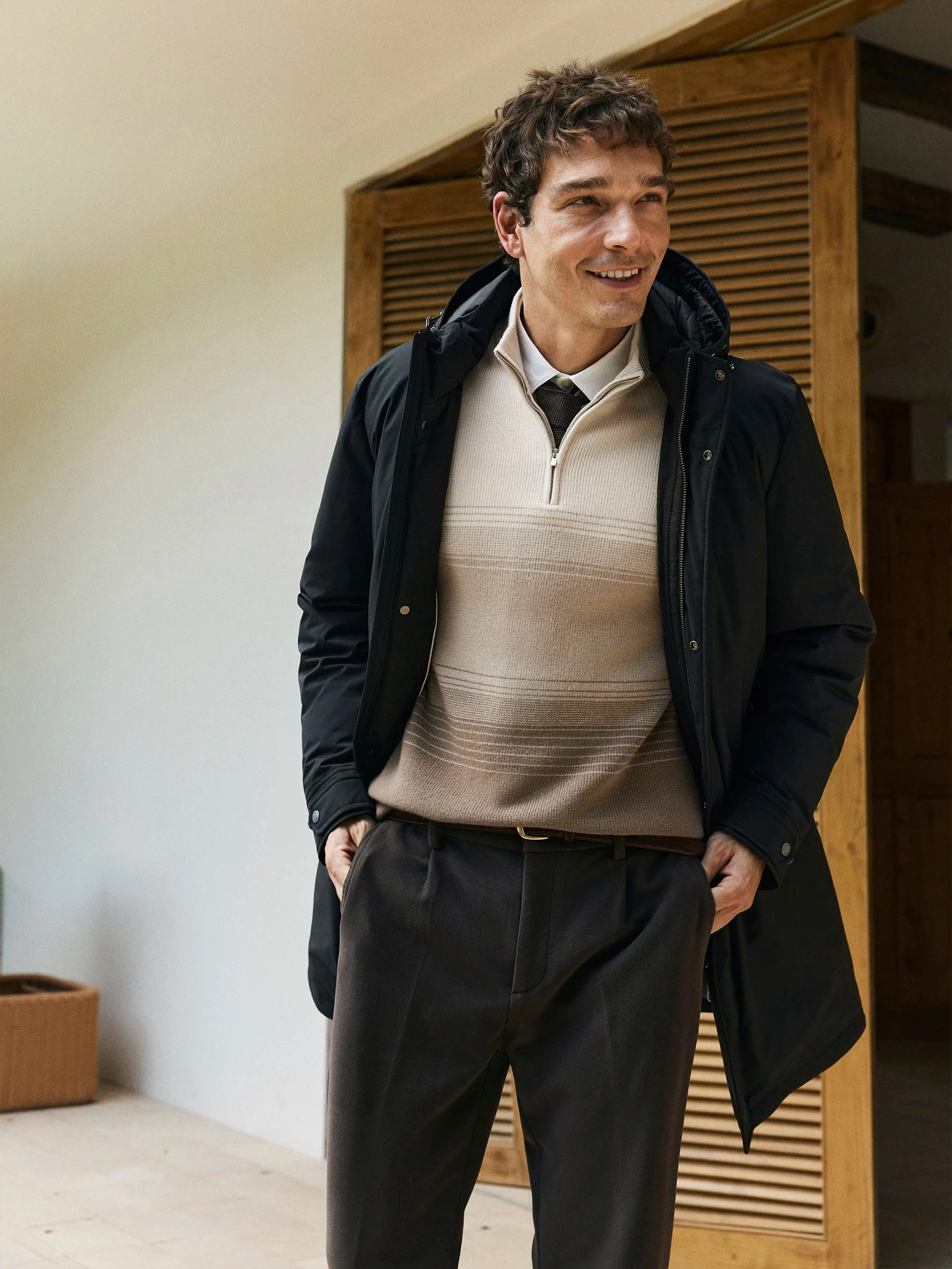 Tasmanian Wool Gradient Zip‑Neck Sweater - Image 4