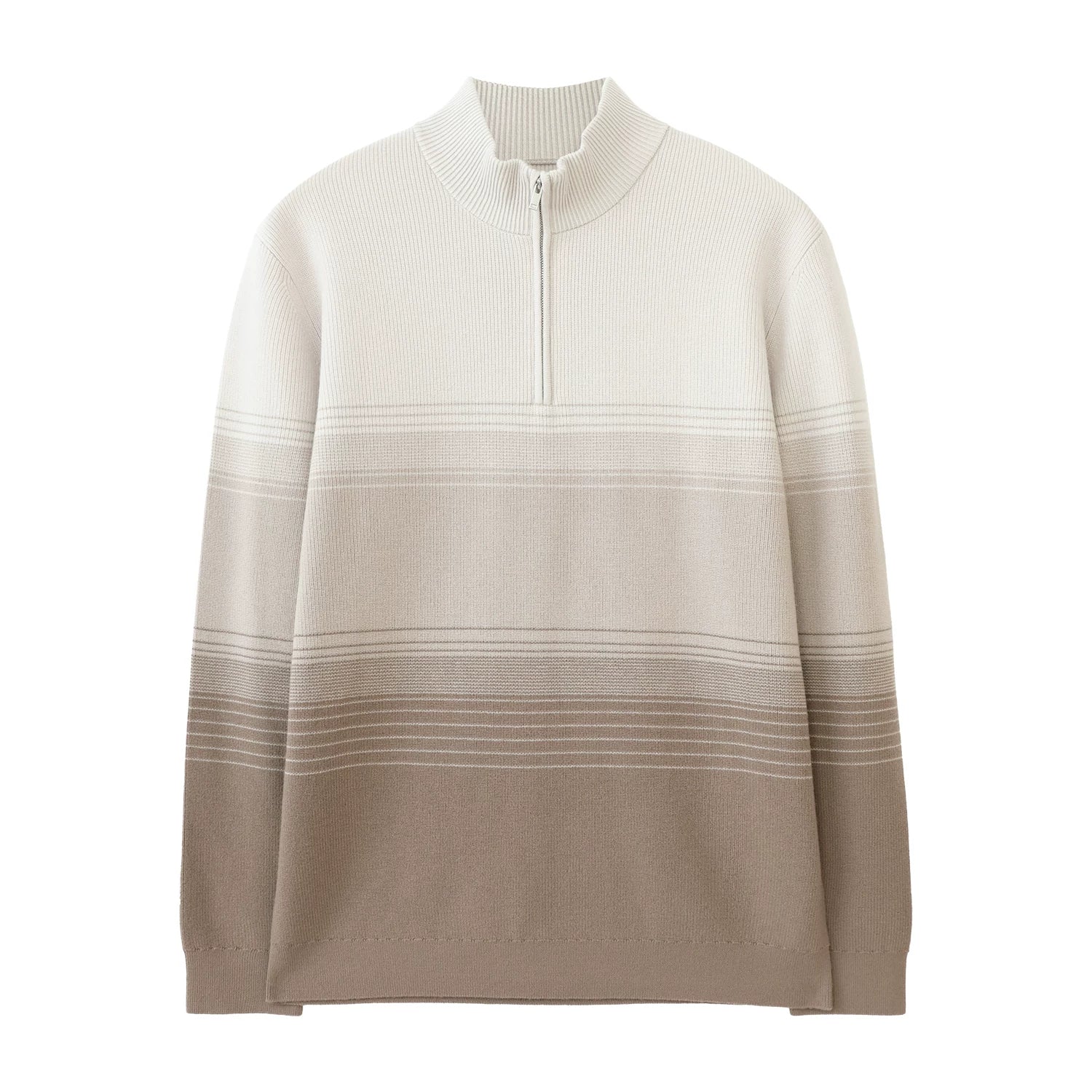 Tasmanian Wool Gradient Zip‑Neck Sweater - Image 5