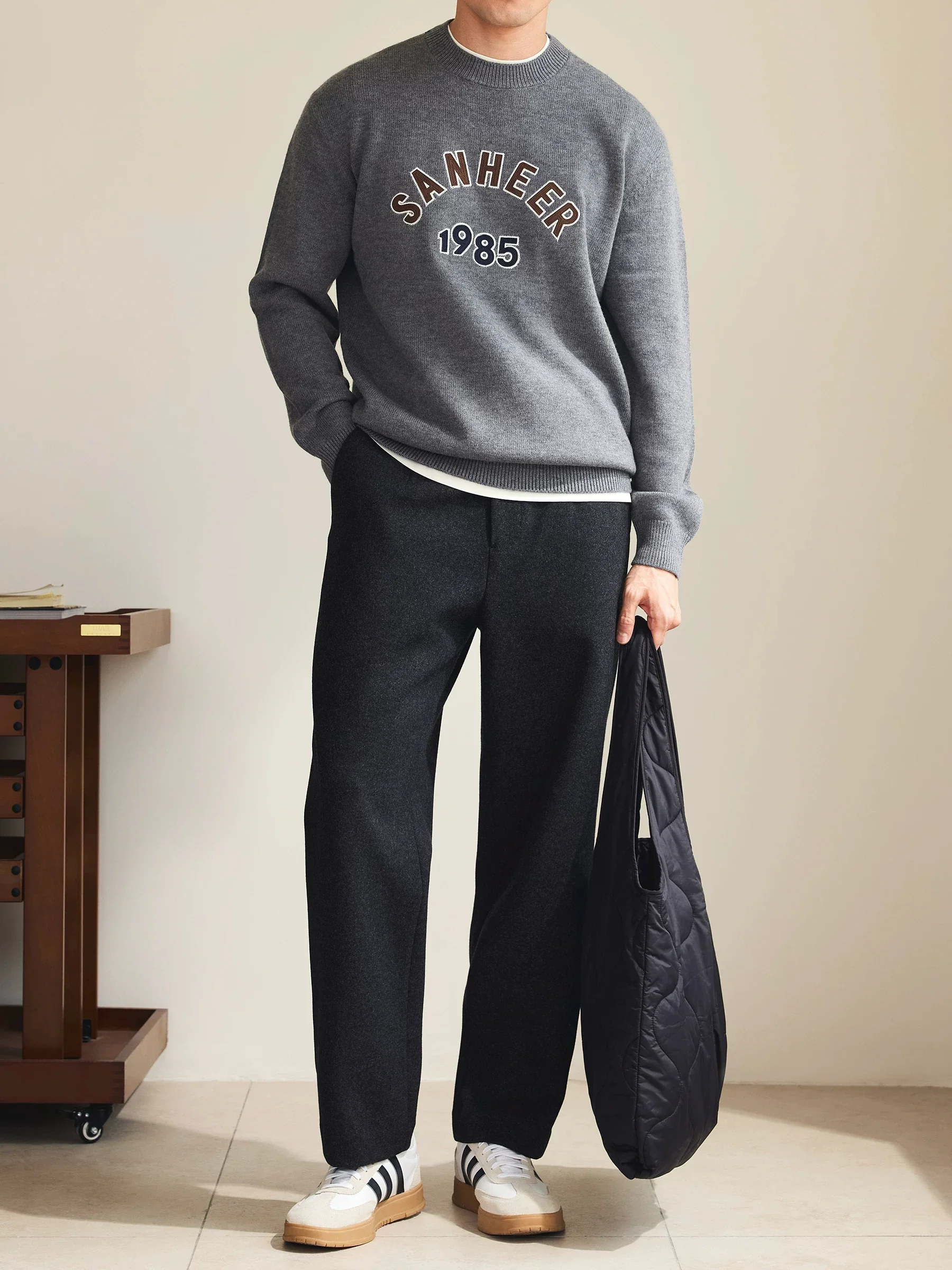 Tasmanian Wool Varsity Knit Crewneck - Image 3