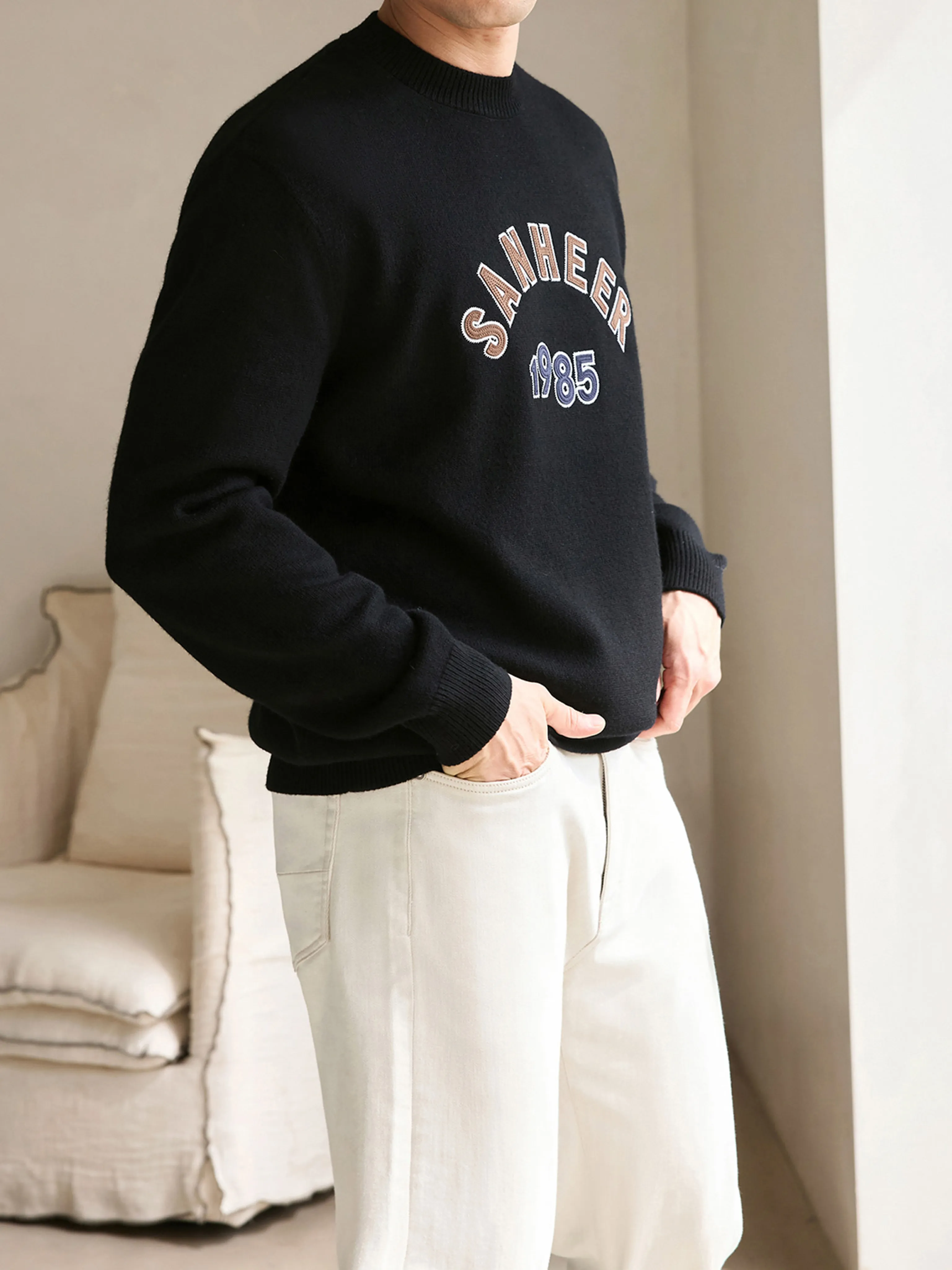 Tasmanian Wool Varsity Knit Crewneck - Image 4