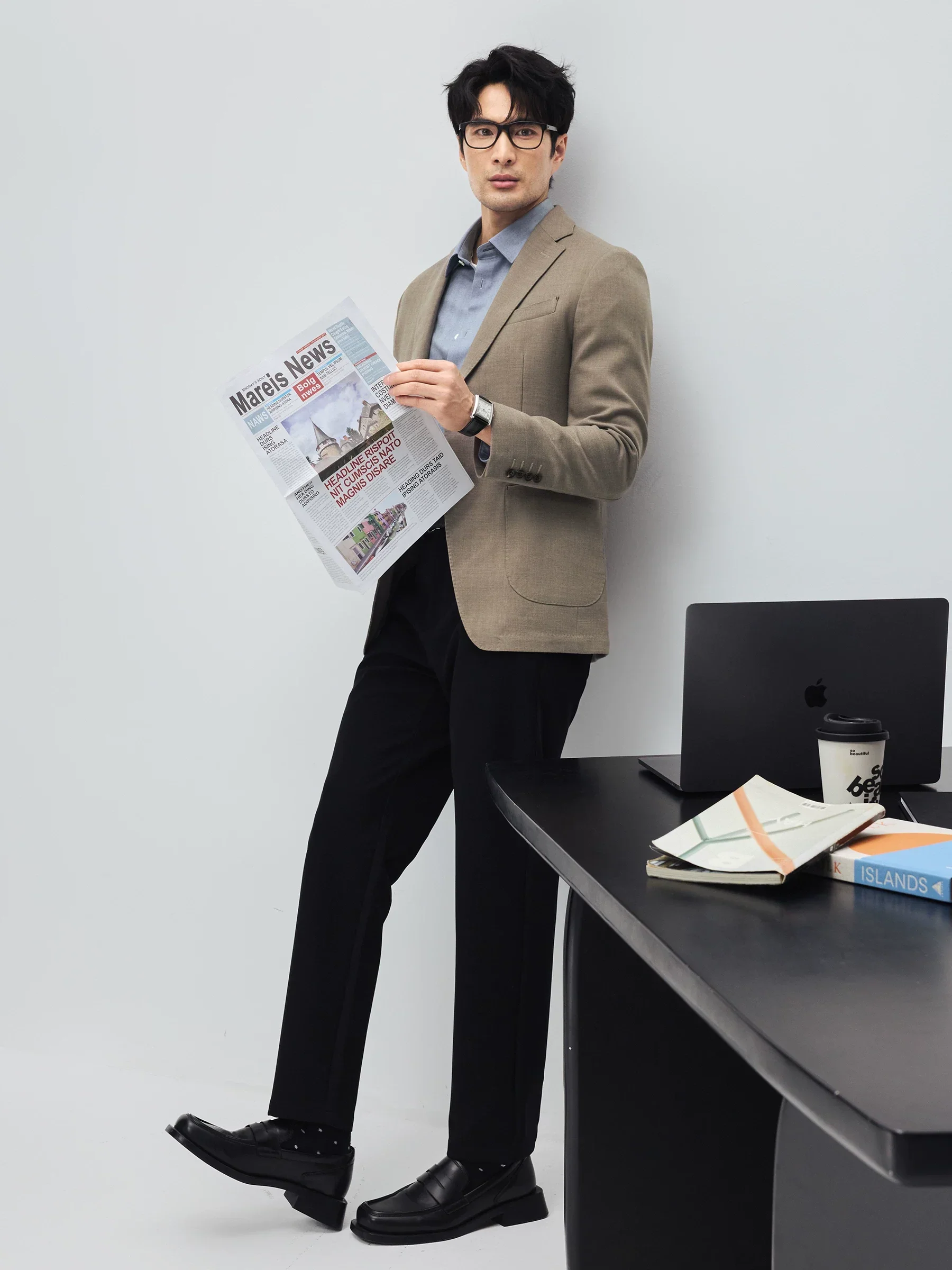 Taupe Merino Wool Blazer - Image 4