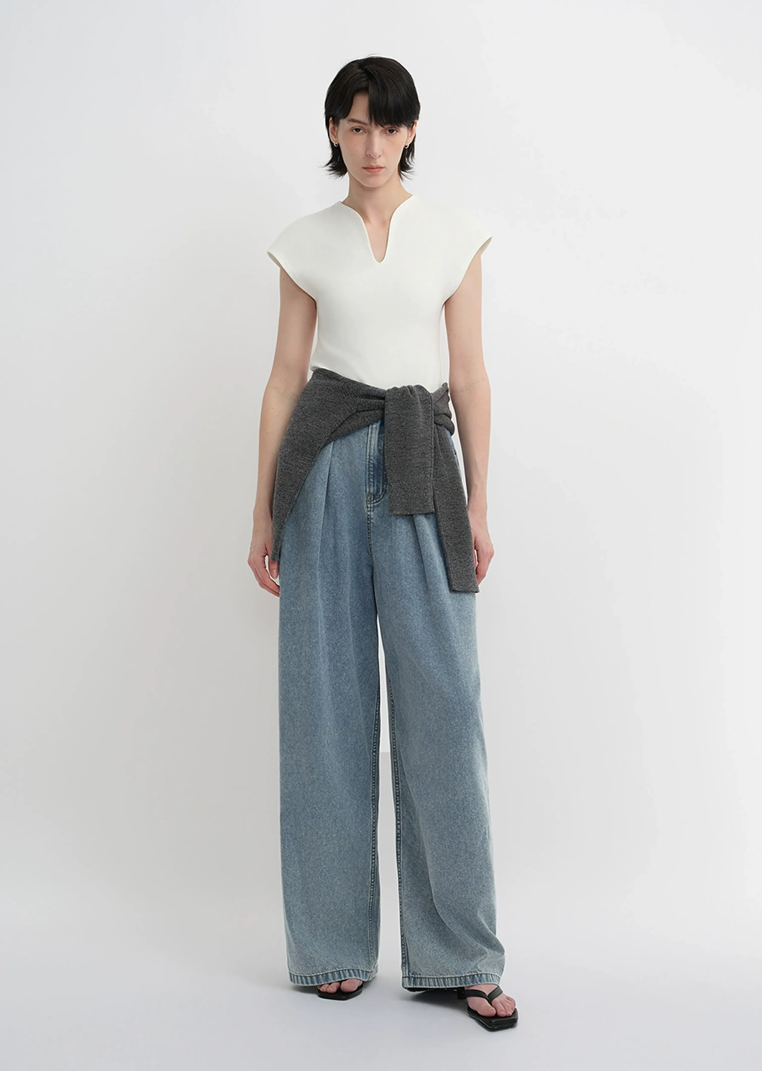 Tencel-Cotton Wide-Leg Jeans