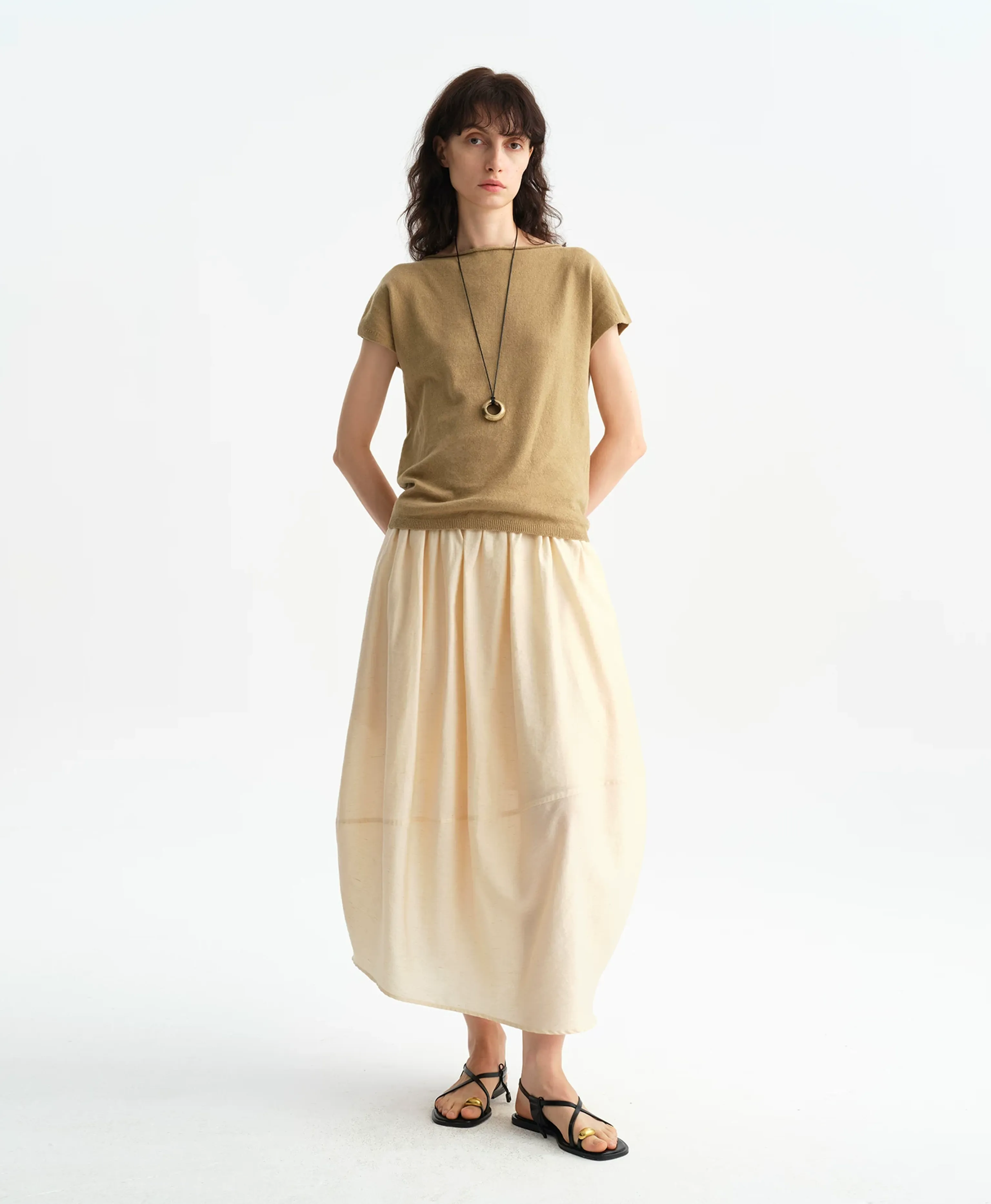 Tencel-Linen Balloon Skirt - Image 4