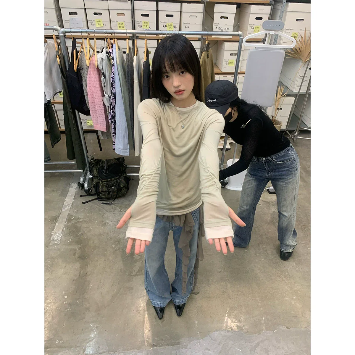 Tencel Lyocell Wool Long-Sleeved Knit Shirt - Image 3