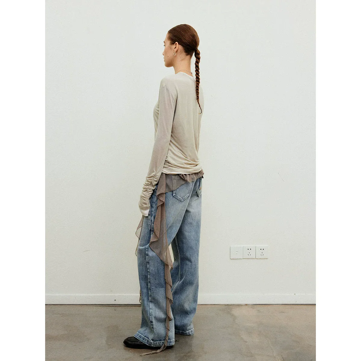 Tencel Lyocell Wool Long-Sleeved Knit Shirt - Image 5