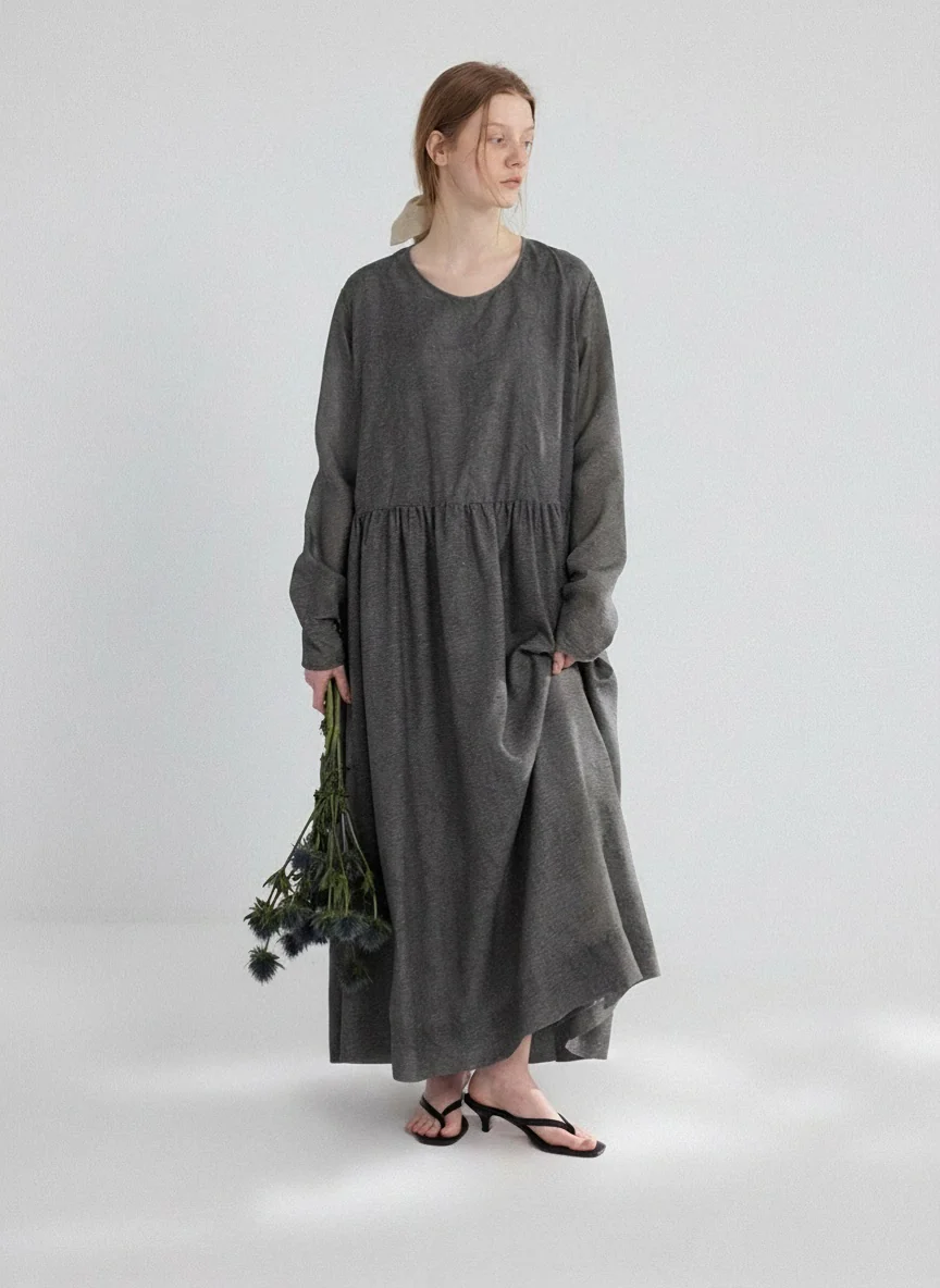 Tencel Textured Drop-Waist Maxi Dress - Image 6