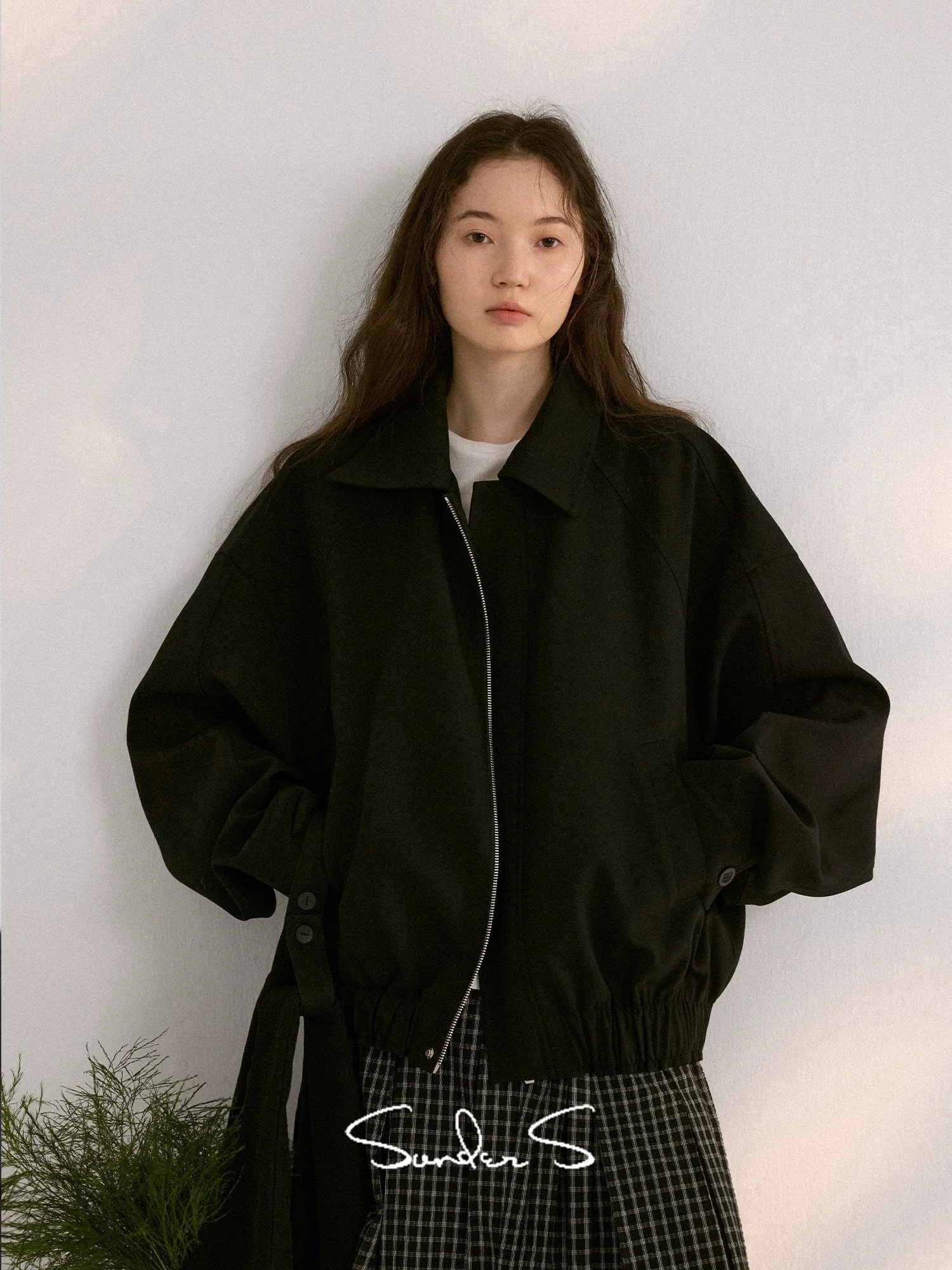 Tencel Wool Collared Flight Jacket