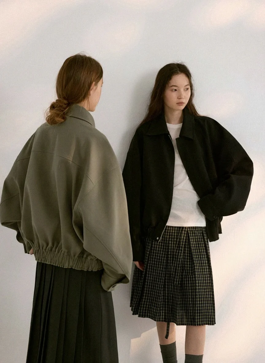 Tencel Wool Collared Flight Jacket - Image 6