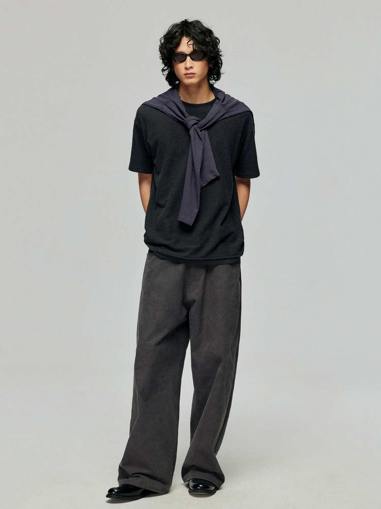 Terry Cotton Side-Drawcord T-Shirt - Image 2