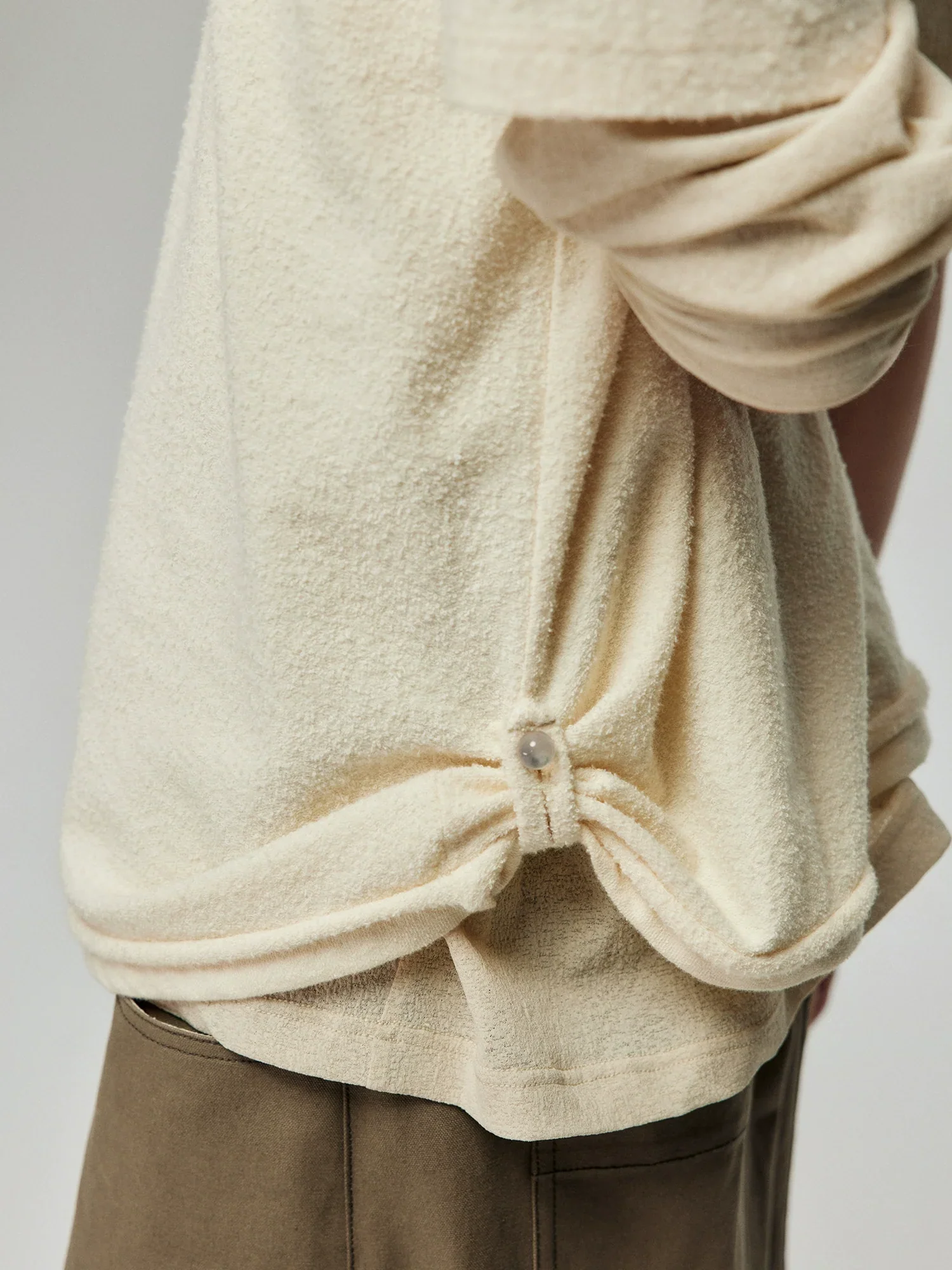 Terry Cotton Side-Drawcord T-Shirt - Image 3