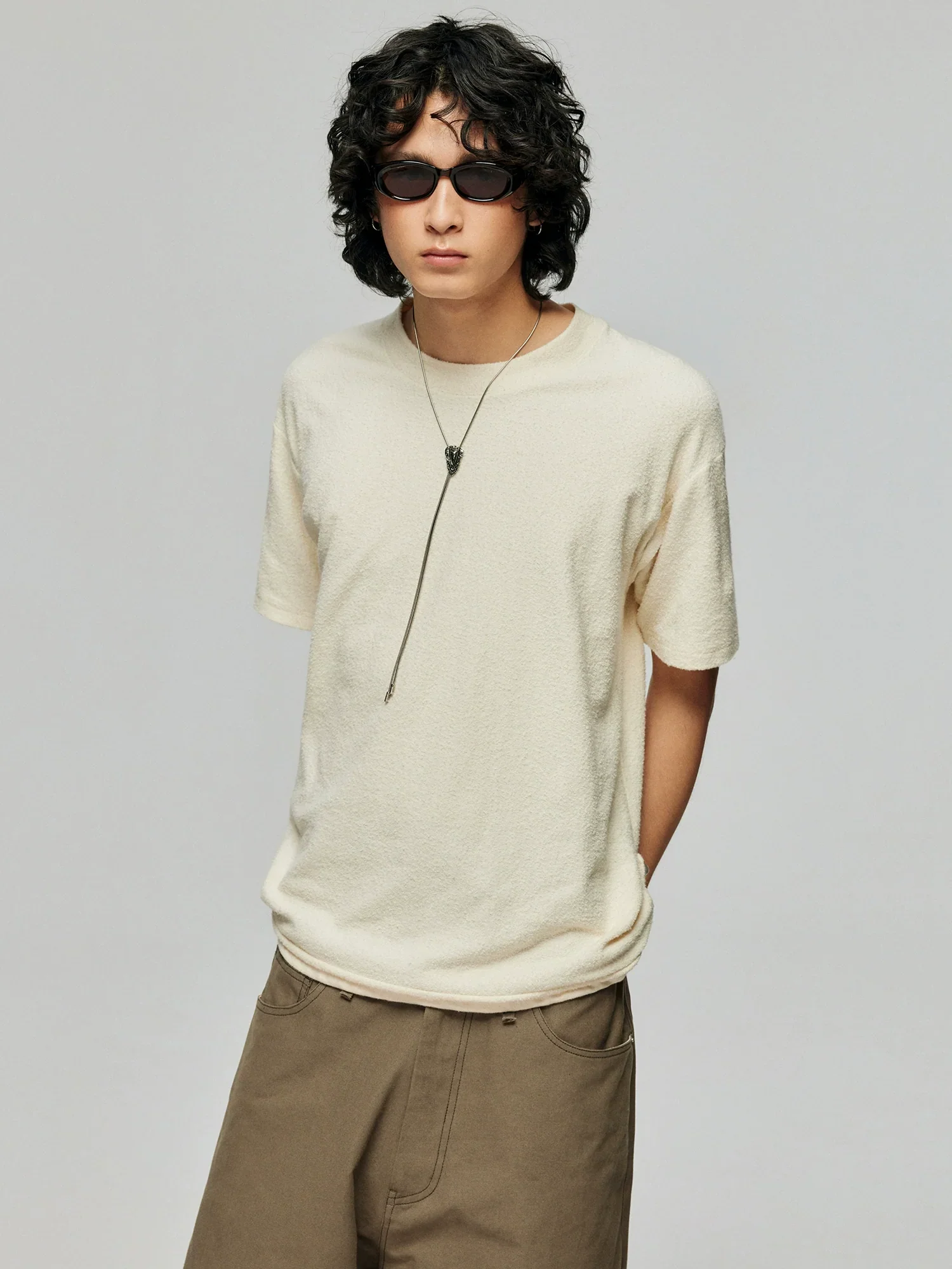 Terry Cotton Side-Drawcord T-Shirt - Image 4