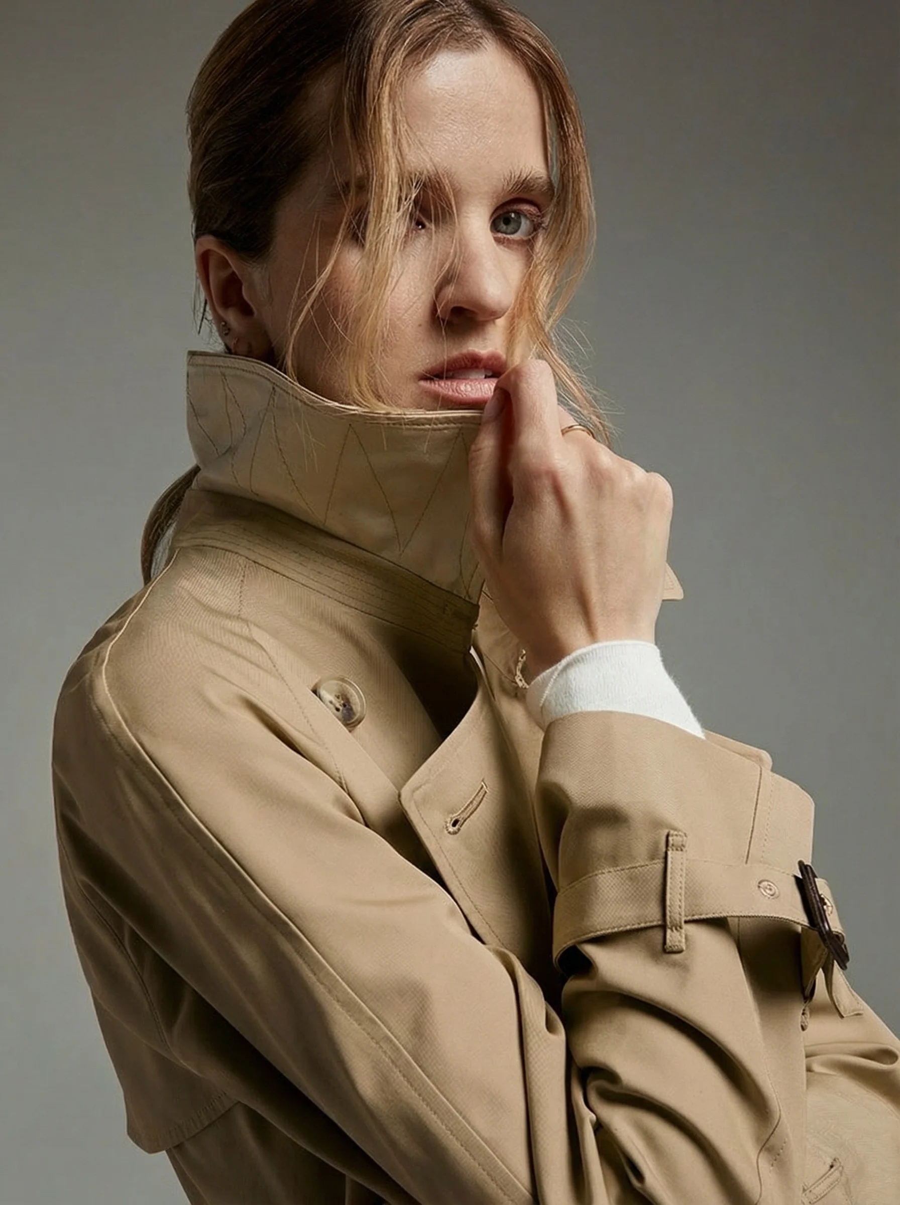 Terry Metallic Trench Coat
