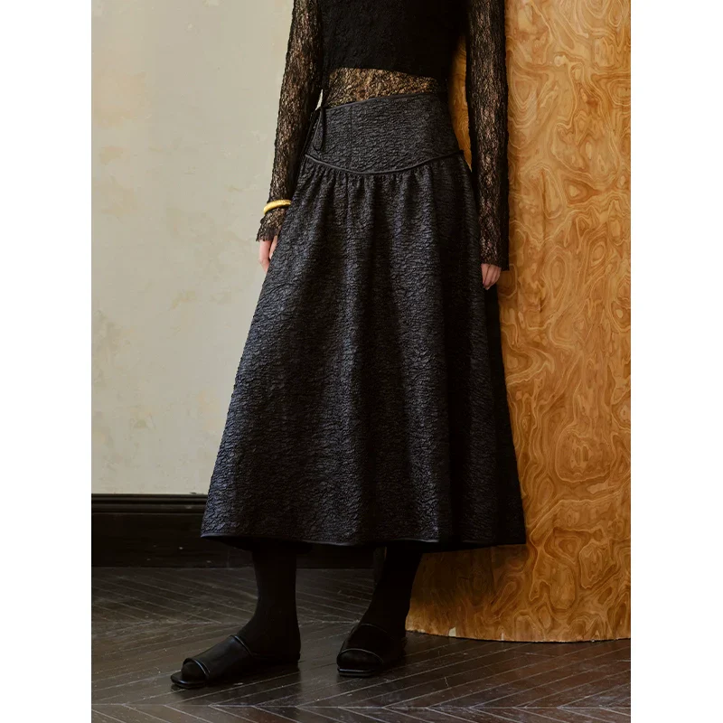 Textured A-Line Skirt