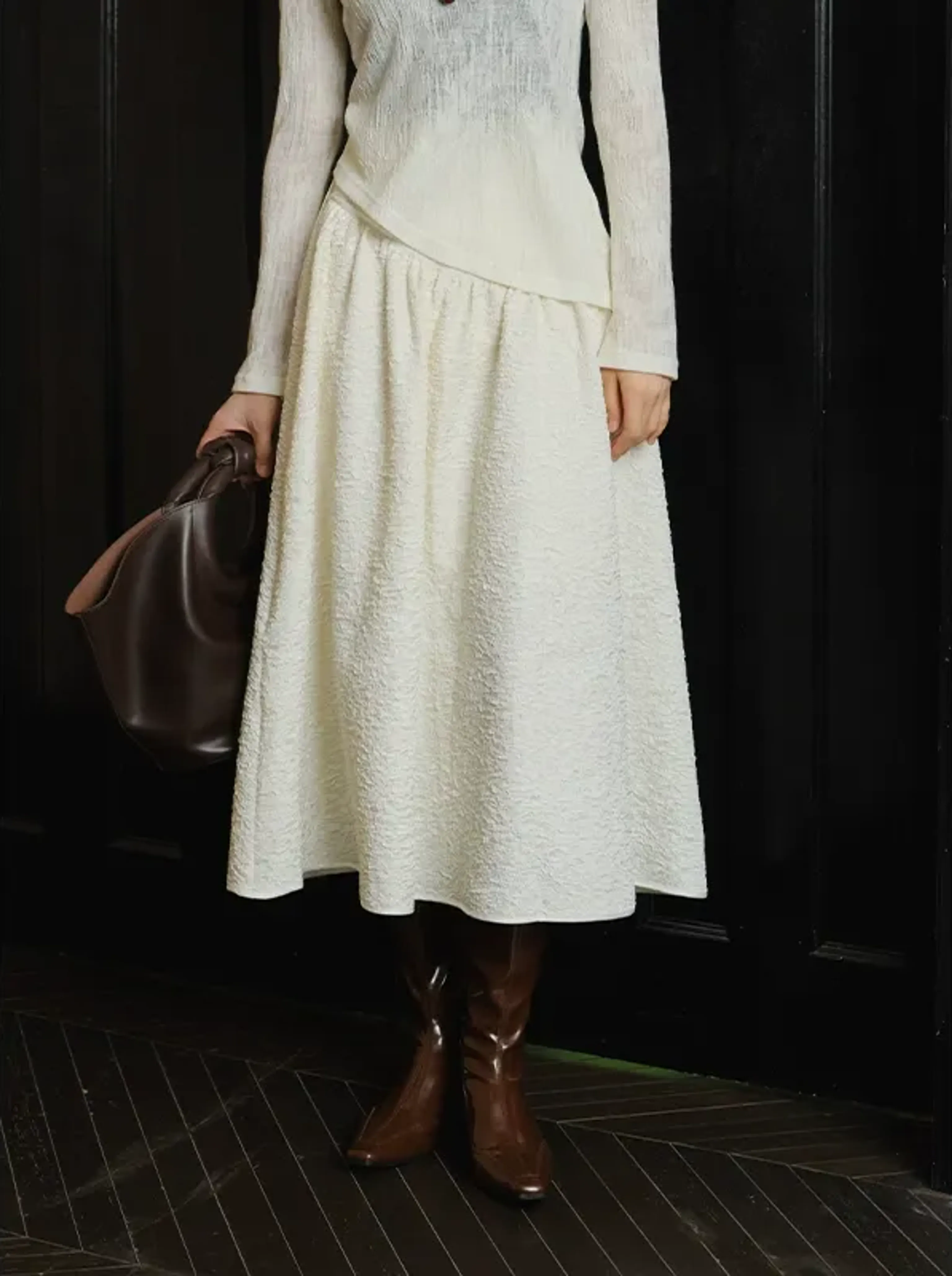 Textured A-Line Skirt - Image 6