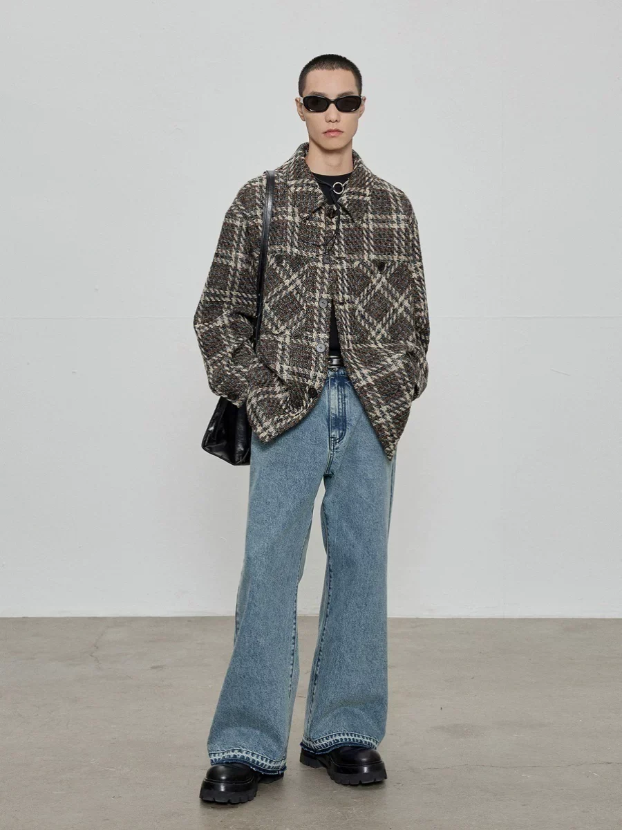 Textured Check Shirt Jacket