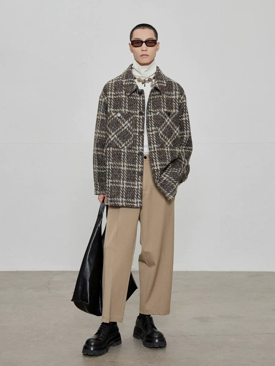 Textured Check Shirt Jacket - Image 4