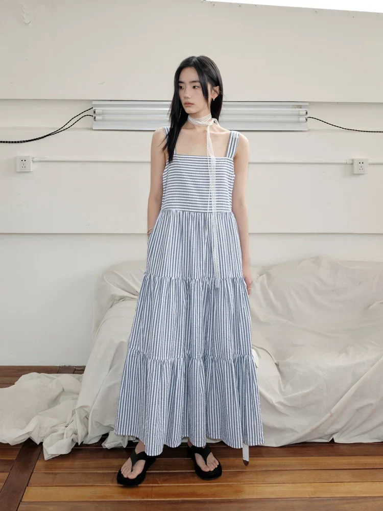 Textured Cotton Tiered Maxi Dress - Image 3