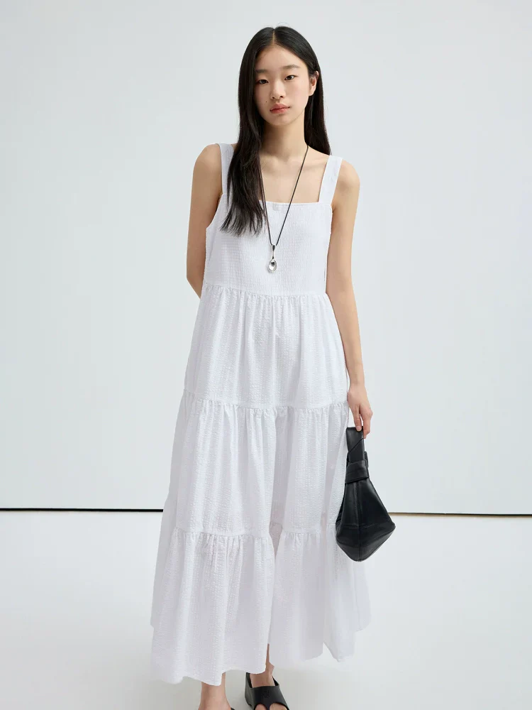 Textured Cotton Tiered Maxi Dress - Image 5