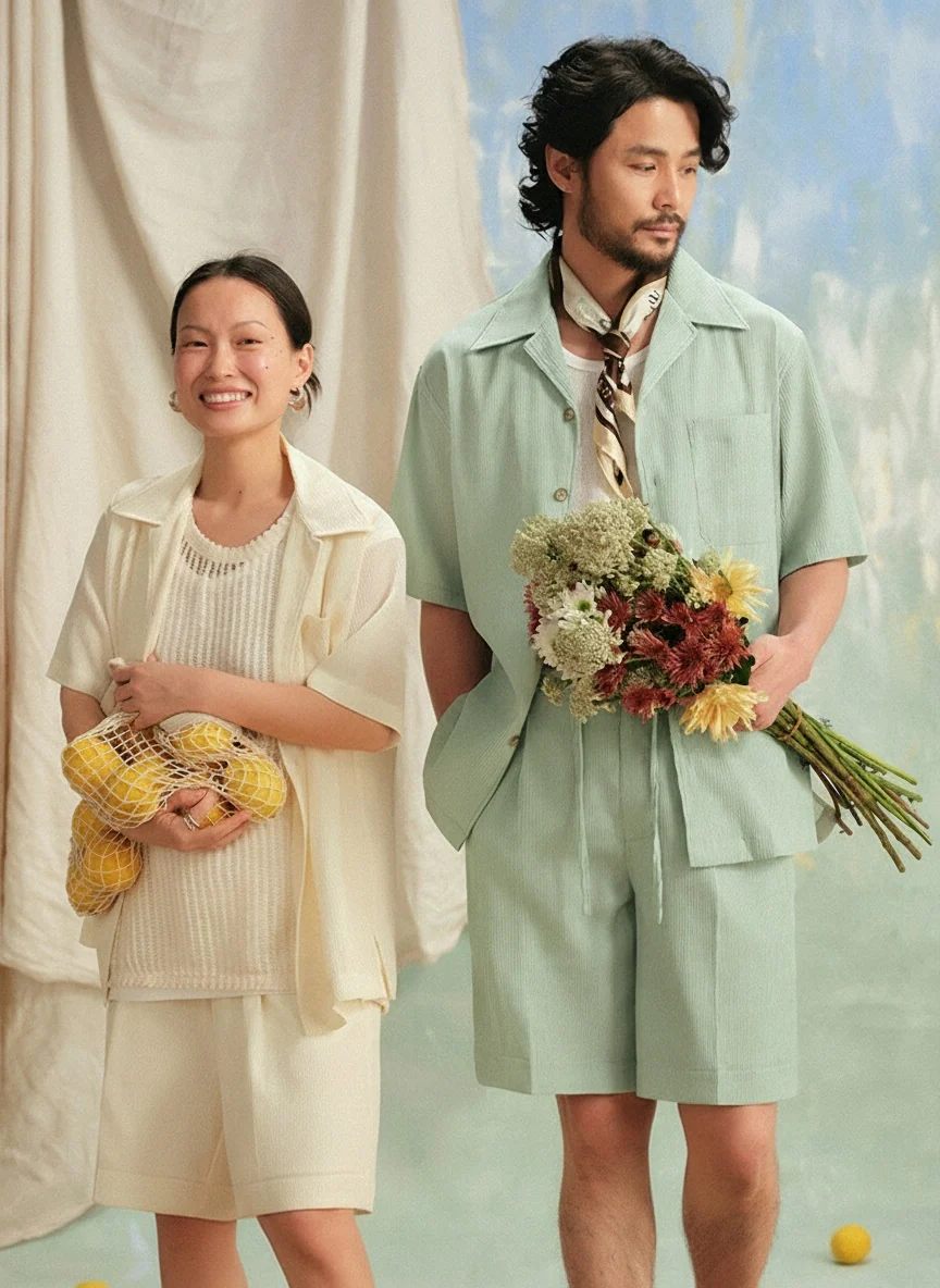 Textured Cuban Collar Shirt - Image 3