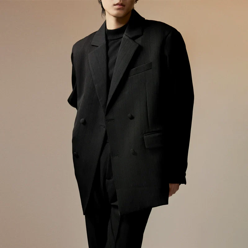 Textured Double-Breasted Blazer - Image 3