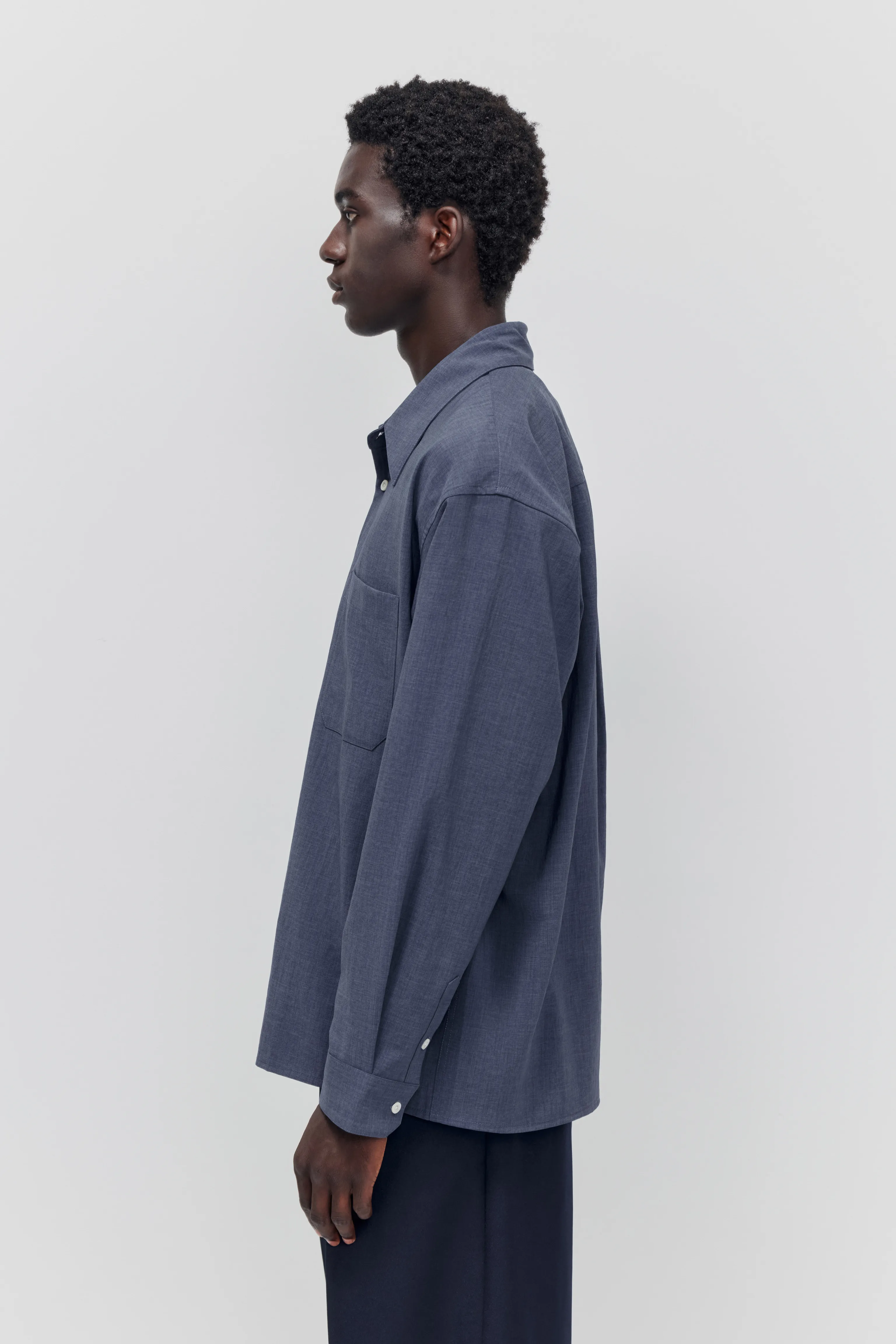 Textured Drape Long-Sleeve Shirt - Image 2
