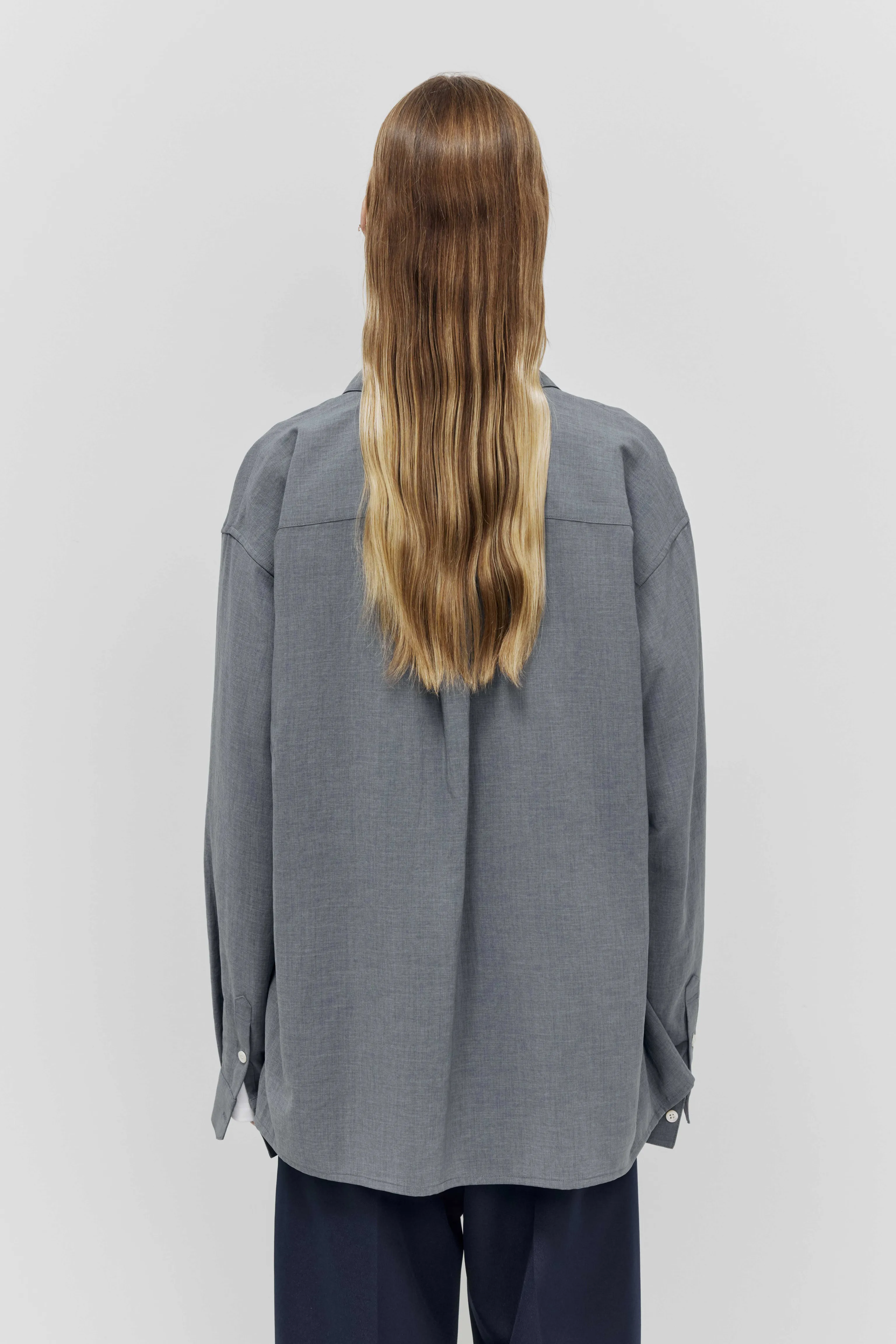 Textured Drape Long-Sleeve Shirt - Image 3