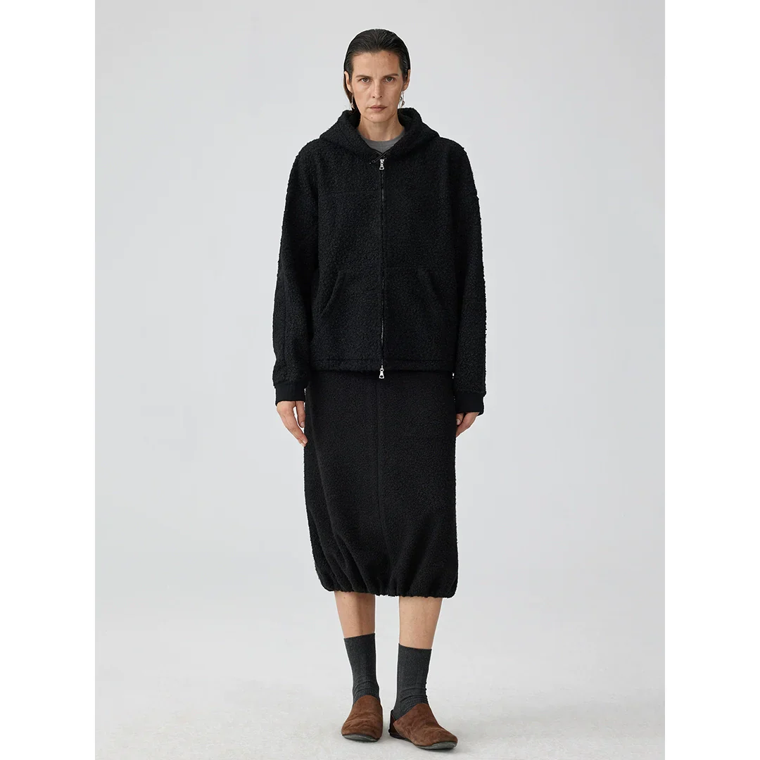Textured Fleece Hooded Jacket - Image 3