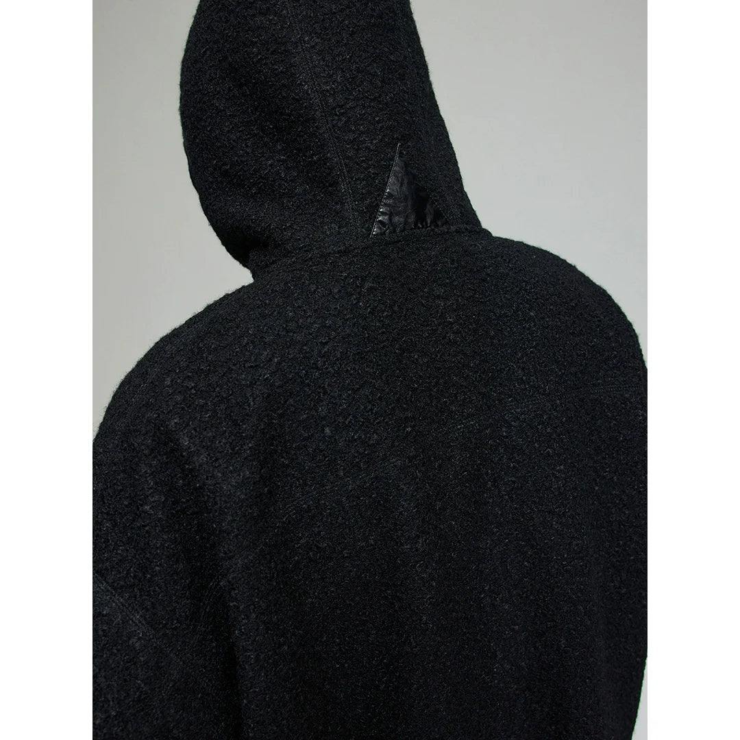 Textured Fleece Hooded Jacket - Image 4