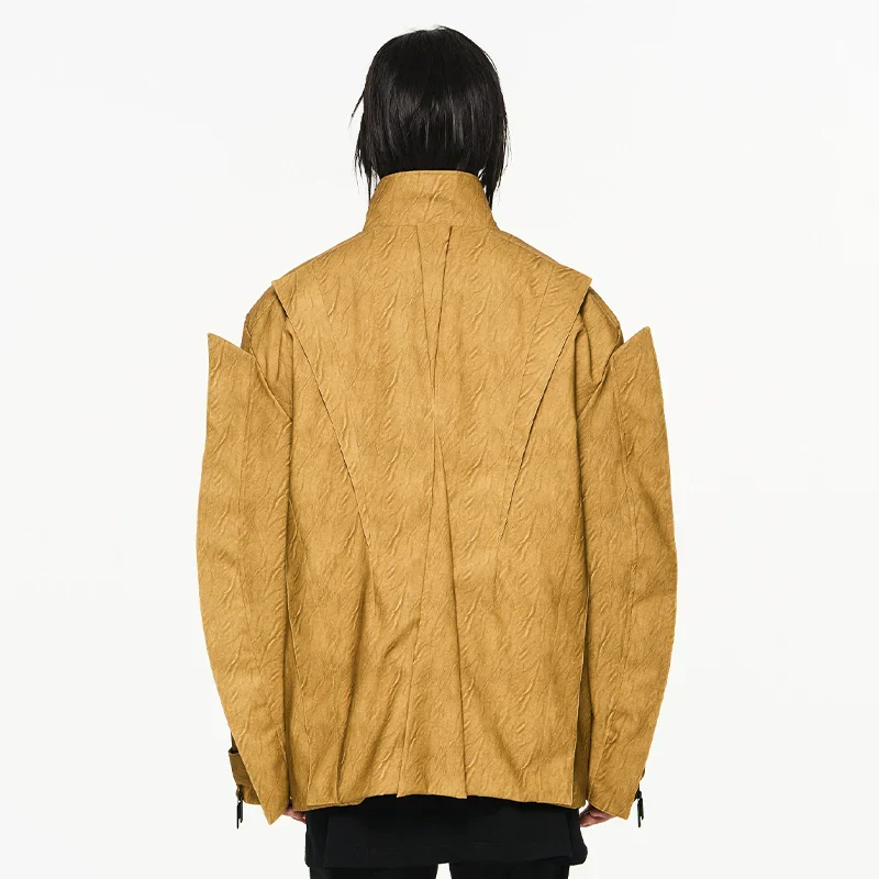 Textured High-Collar Jacket - Image 3