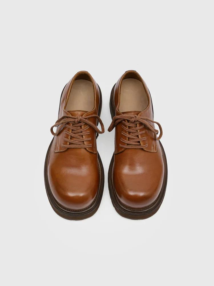 Textured Horse Leather Derby Shoes - Image 4