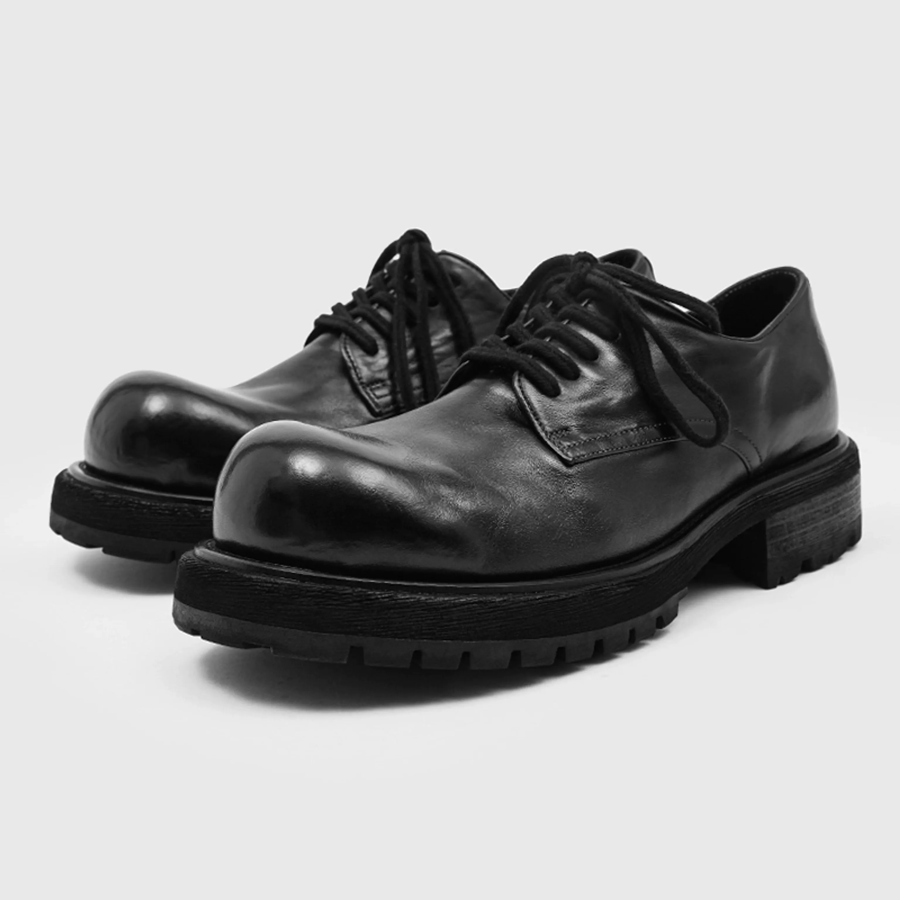 Textured Horse Leather Derby Shoes - Image 6