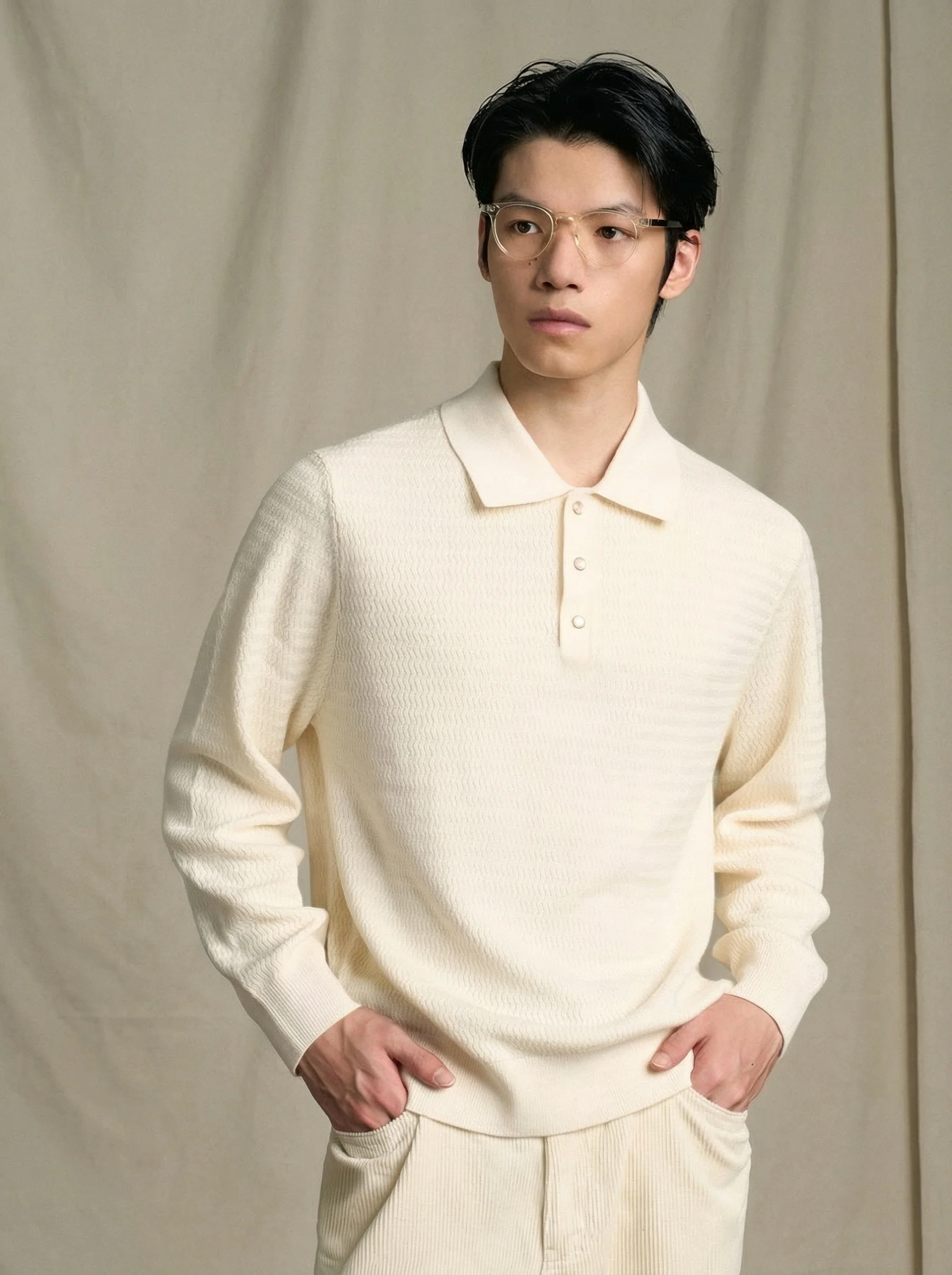 Textured Knit Polo