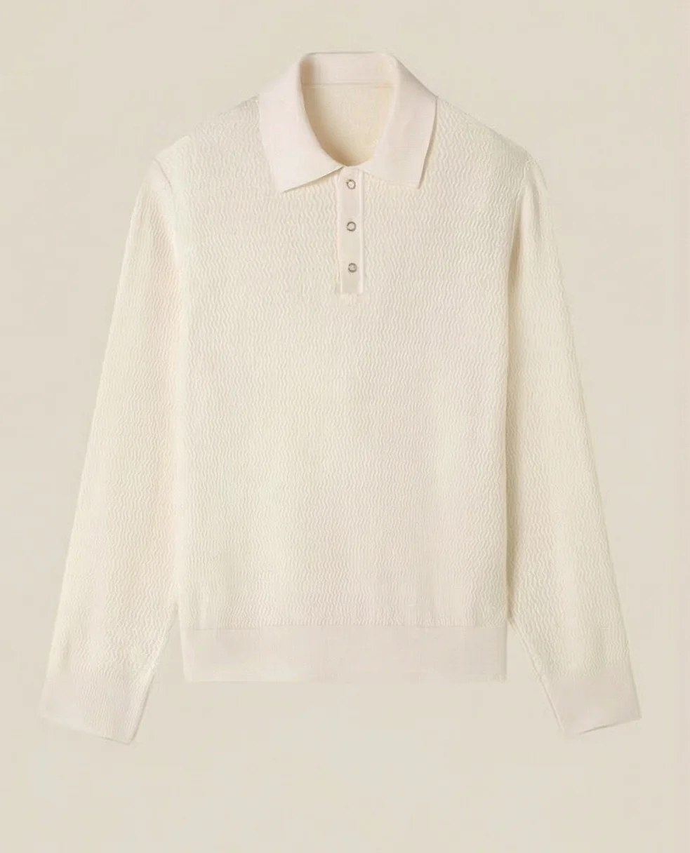 Textured Knit Polo - Image 5