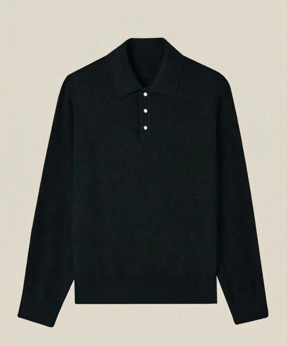 Textured Knit Polo - Image 6