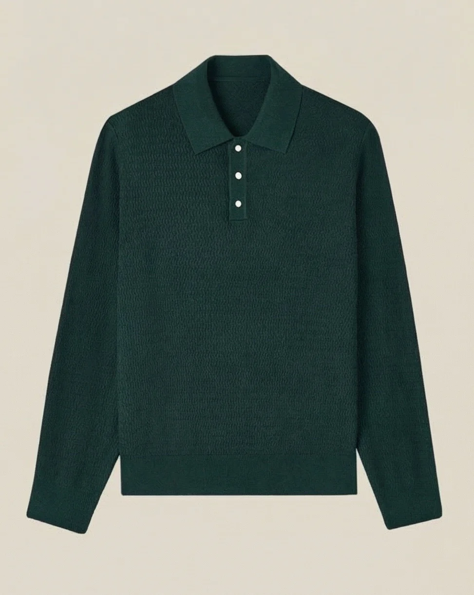 Textured Knit Polo - Image 7