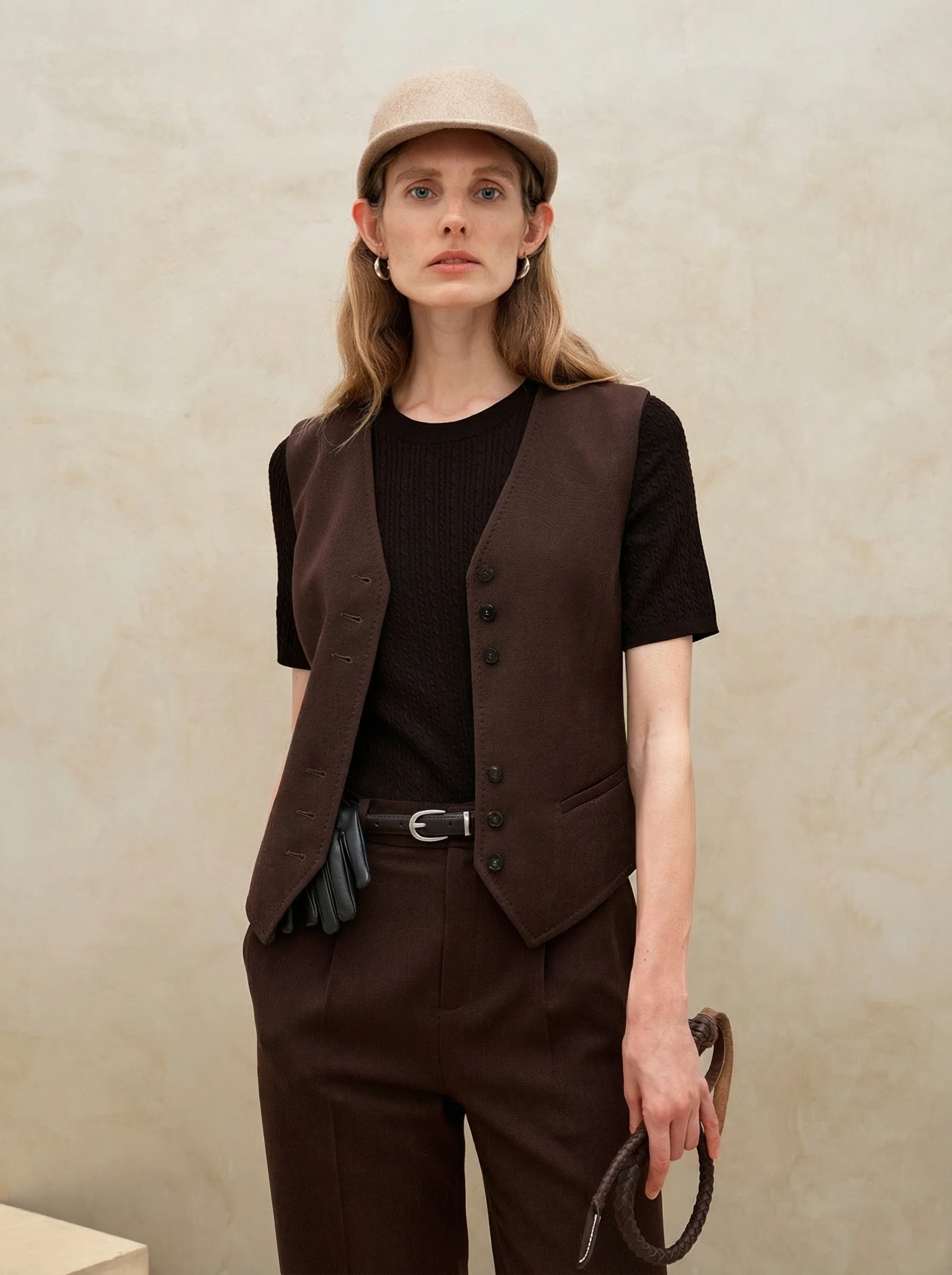 Textured Merino Suit Vest - Image 7