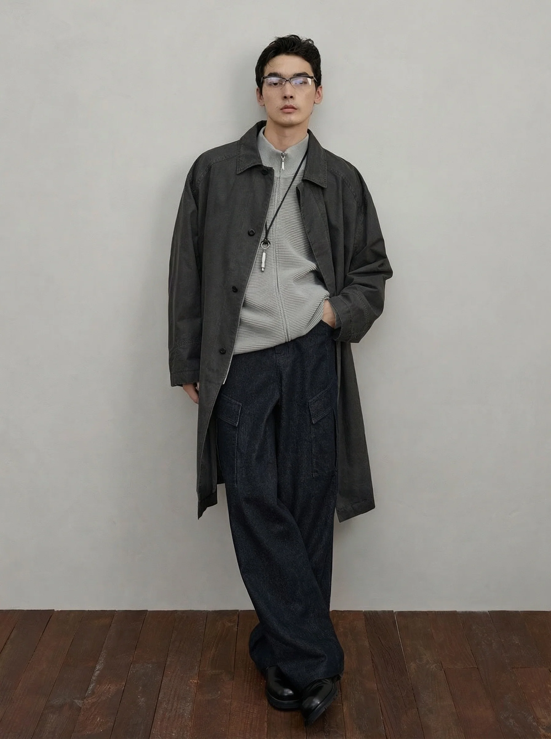 Textured Mock‑Neck Zip Cardigan - Image 4