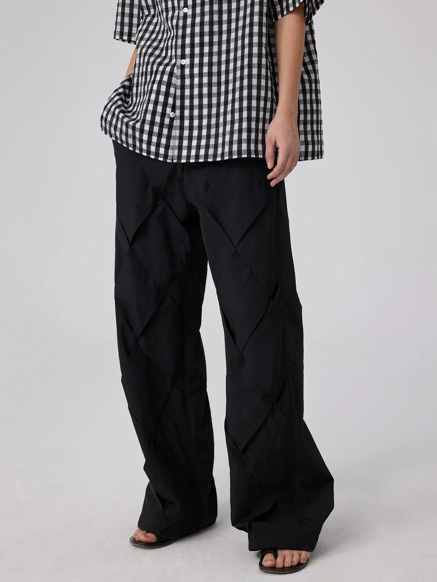 Textured Nylon Straight-Leg Pants - Image 3