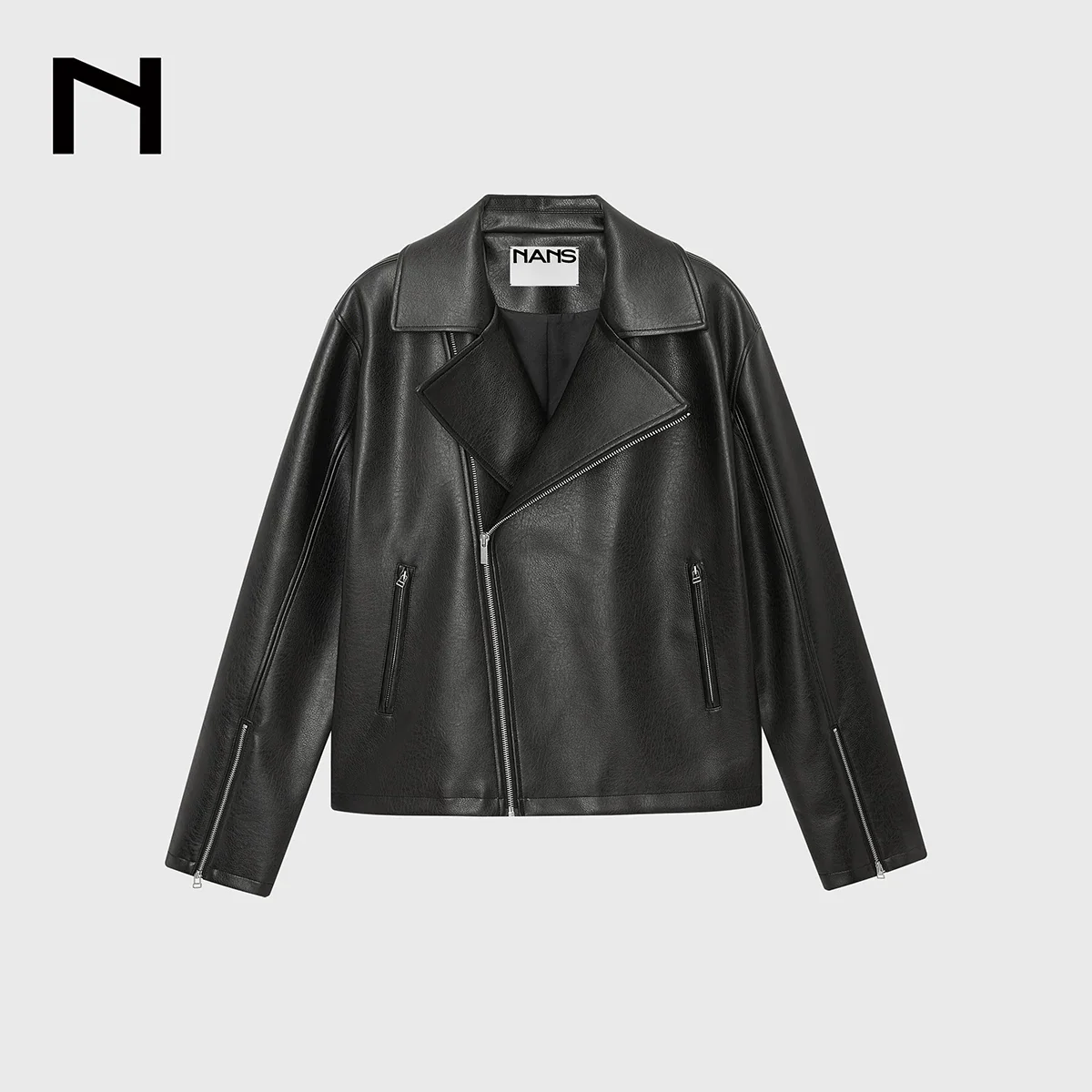 Textured PU Moto Jacket - Image 7