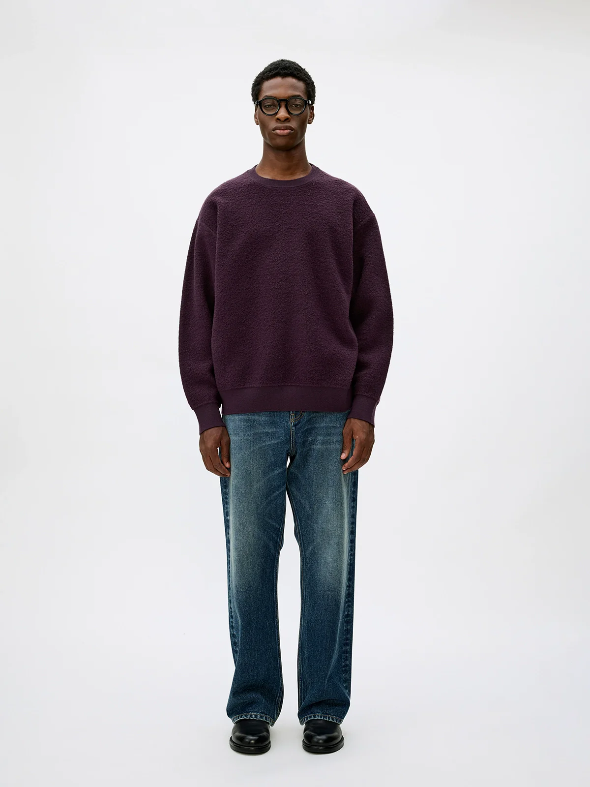 Textured Pure Wool Crewneck Sweater - Image 3
