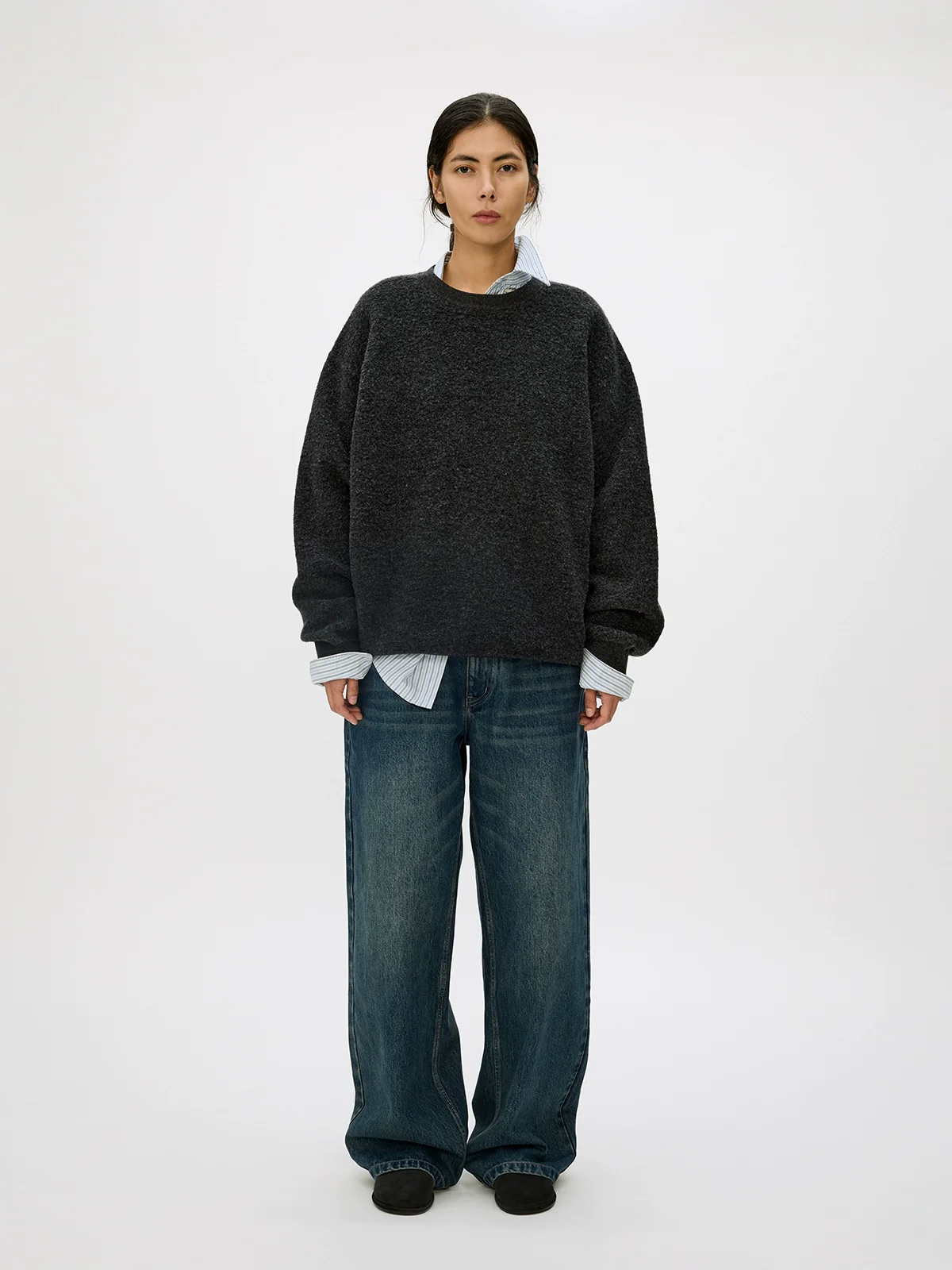 Textured Pure Wool Crewneck Sweater - Image 4